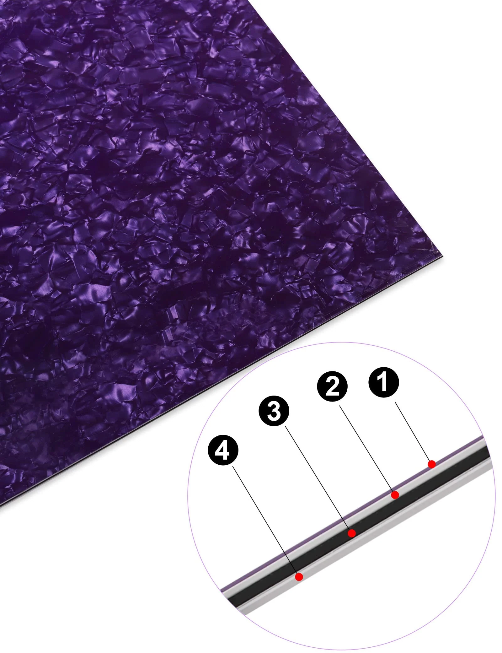 Mr.Power 11.6 x 17 Inch DIY Blank Guitar Bass Pickguard Material Scratch Plate Sheet Backplate for Strat Tele Fender Guitar Jazz P Bass Custom (4Ply Purple Pearl) 4Ply Purple Pearl - Image 3