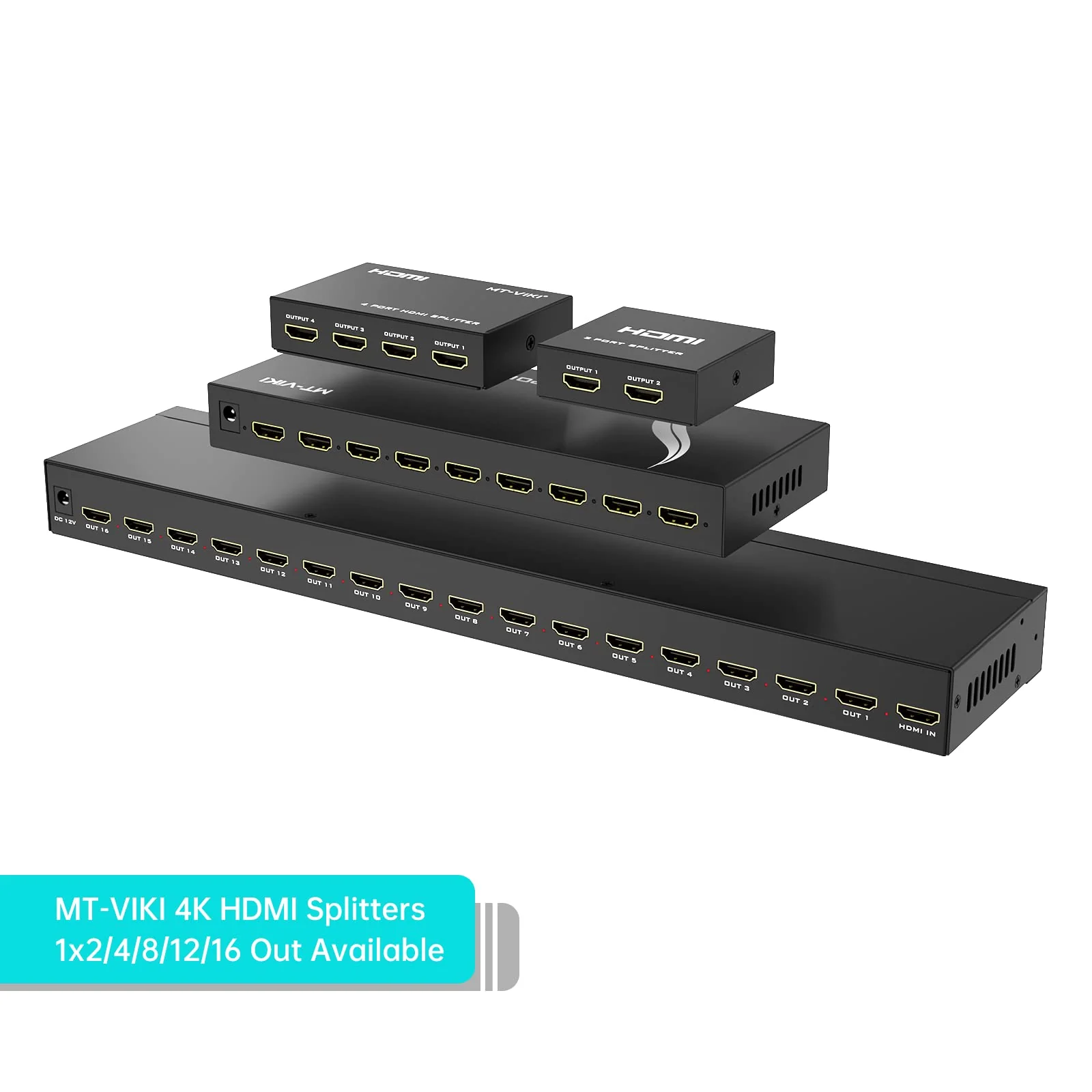 MT-VIKI 4K 1x8 HDMI Splitter 1 in 8 Out, 8 Port Powered HDMI Splitter Multi Monitor Outputs 3D 4Kx2K@30Hz for Projector, HDTV - Image 2