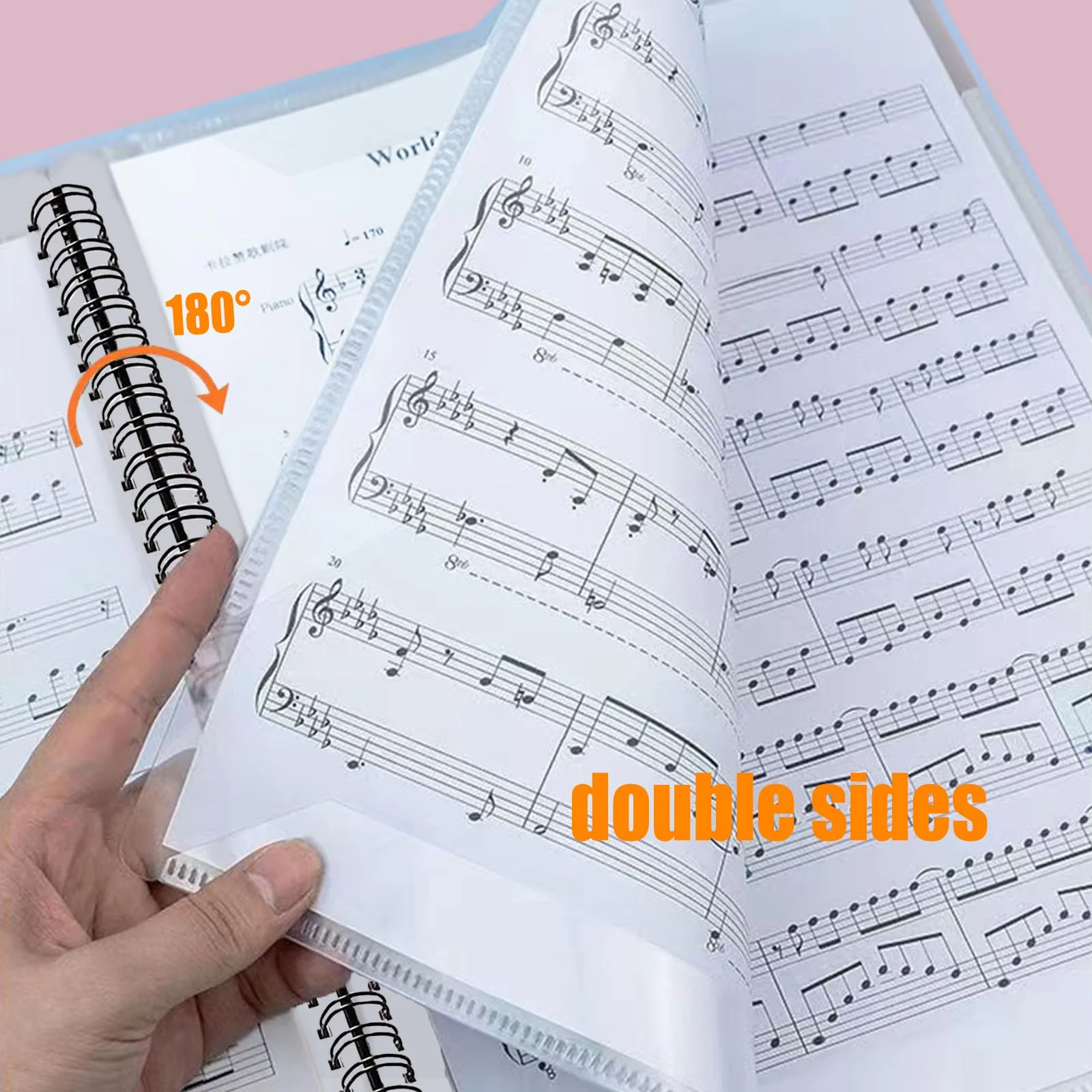 MUDOR Sheet Music Folder for Sheet Music Page 8.5X 11 Inches, Sheet Music Holder Allow Annotations, Eliminate Glare, 60 Pages Spiral Sheet Music Binder Organizer, Sheet Music Storage Purple - Image 4
