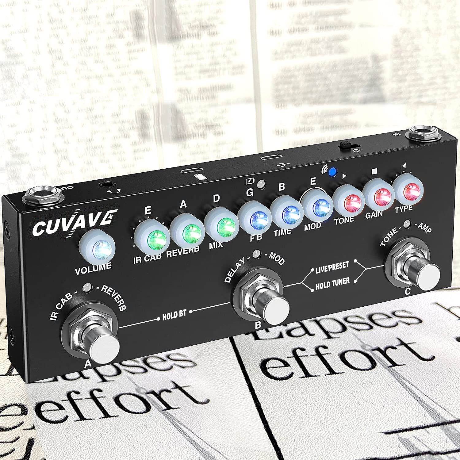 Multi Effects Guitar Pedal,Cube Baby Guitar Multi Effects Pedal Delay Chorus Phaser Reverb Effect Pedal - Image 8