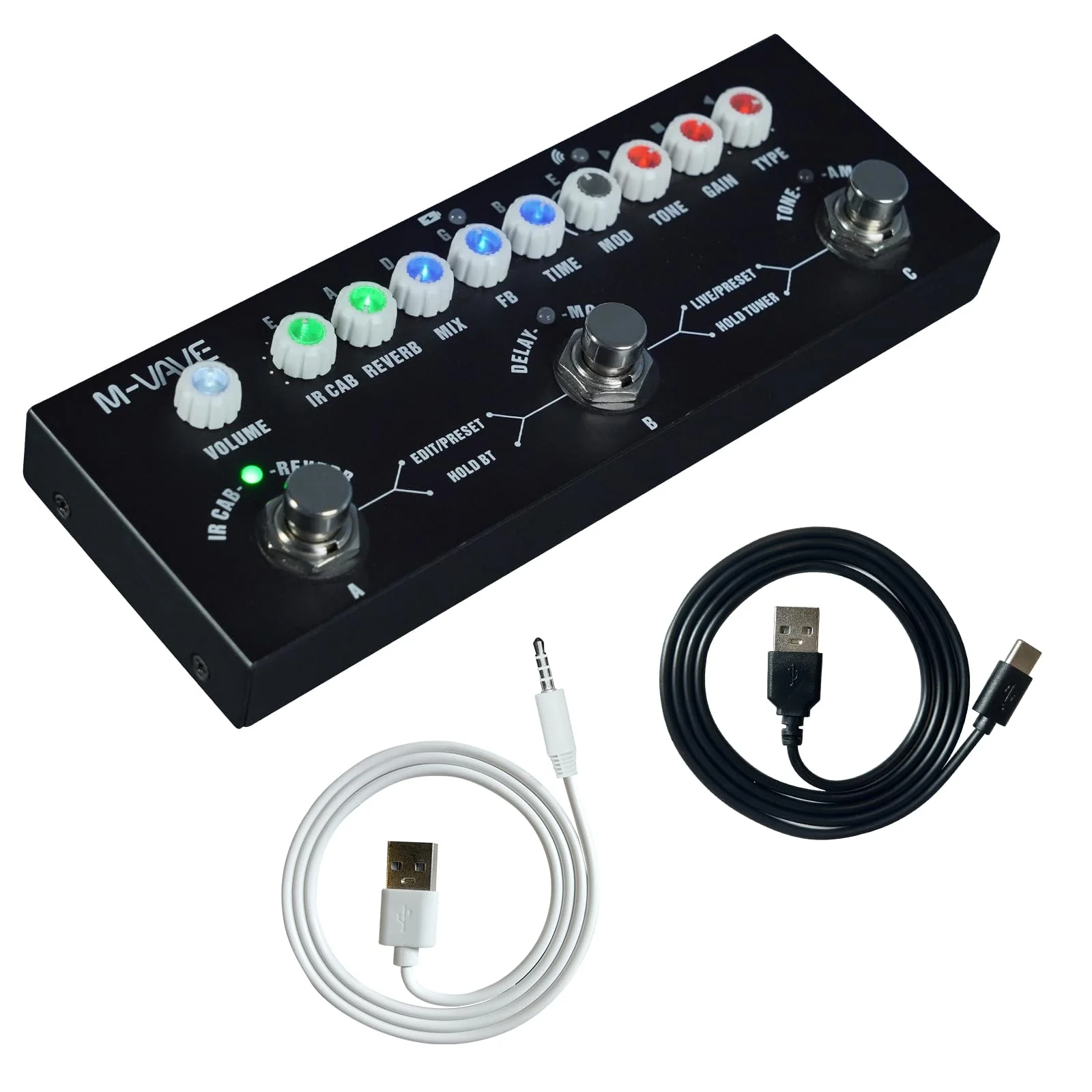 Multi Effects Guitar Pedal, Reverb Guitar Pedal, Delay, Chorus, Phaser, with IR Loading 9 AMP Models, CUBE-BABY Reverb Effect Pedal, Support Recording, Bluetooth 5.0