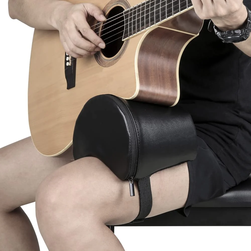 Multi-Functional Guitar Rest Cushion,Guitar Leg Support- Built-in Soft Sponge with Straps,Stand Playing Auxiliary Support Portable Guitar Cushion Musical Instruments Accessories Fa-60s