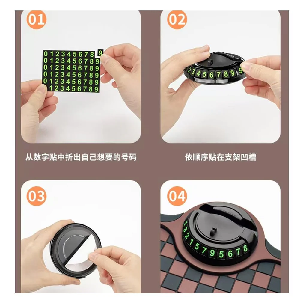 Multifunction Car Anti-Slip Mat Auto Phone Holder Car Dashboard Mat with Phone Holder in Car Auto Non-Slip Car Mats for Phone (Grid Style) Grid style - Image 3