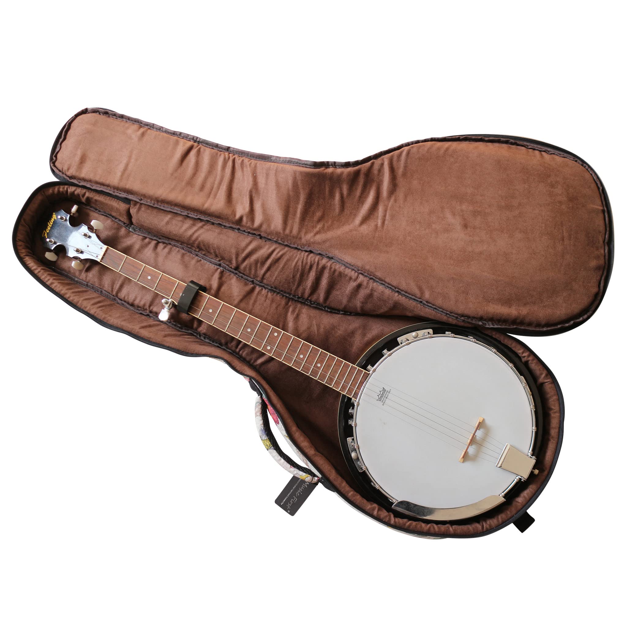 MUSIC FIRST Original Design 0.65" (16mm) Thick Padded Linen American Pastoral Style 5-string Banjo Case, Banjo Gig Bag (Fit for Overall Length 38 inch / 96~97cm Full Size Banjo) - Image 5
