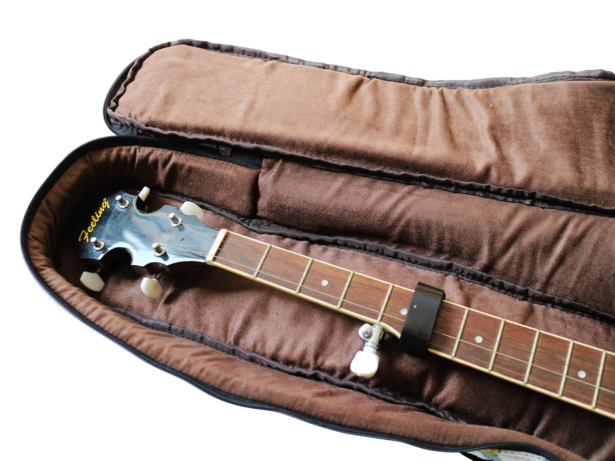 MUSIC FIRST Original Design 0.65" (16mm) Thick Padded Linen American Pastoral Style 5-string Banjo Case, Banjo Gig Bag (Fit for Overall Length 38 inch / 96~97cm Full Size Banjo) - Image 7