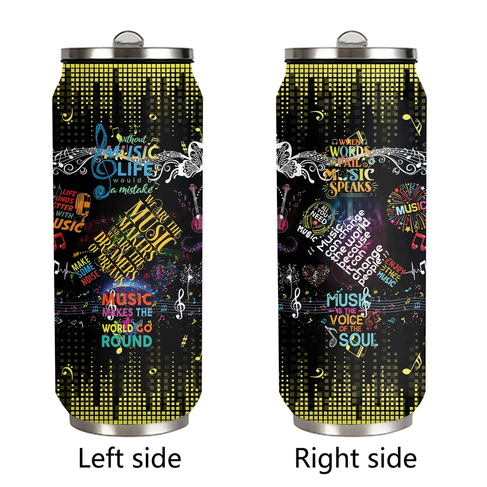 Music Notes Stainless Steel Insulated Tumbler With Straw Lid, Musical Lovers Gift For Musician As Music Themed Gifts 17 Oz 17 ounces - Image 2