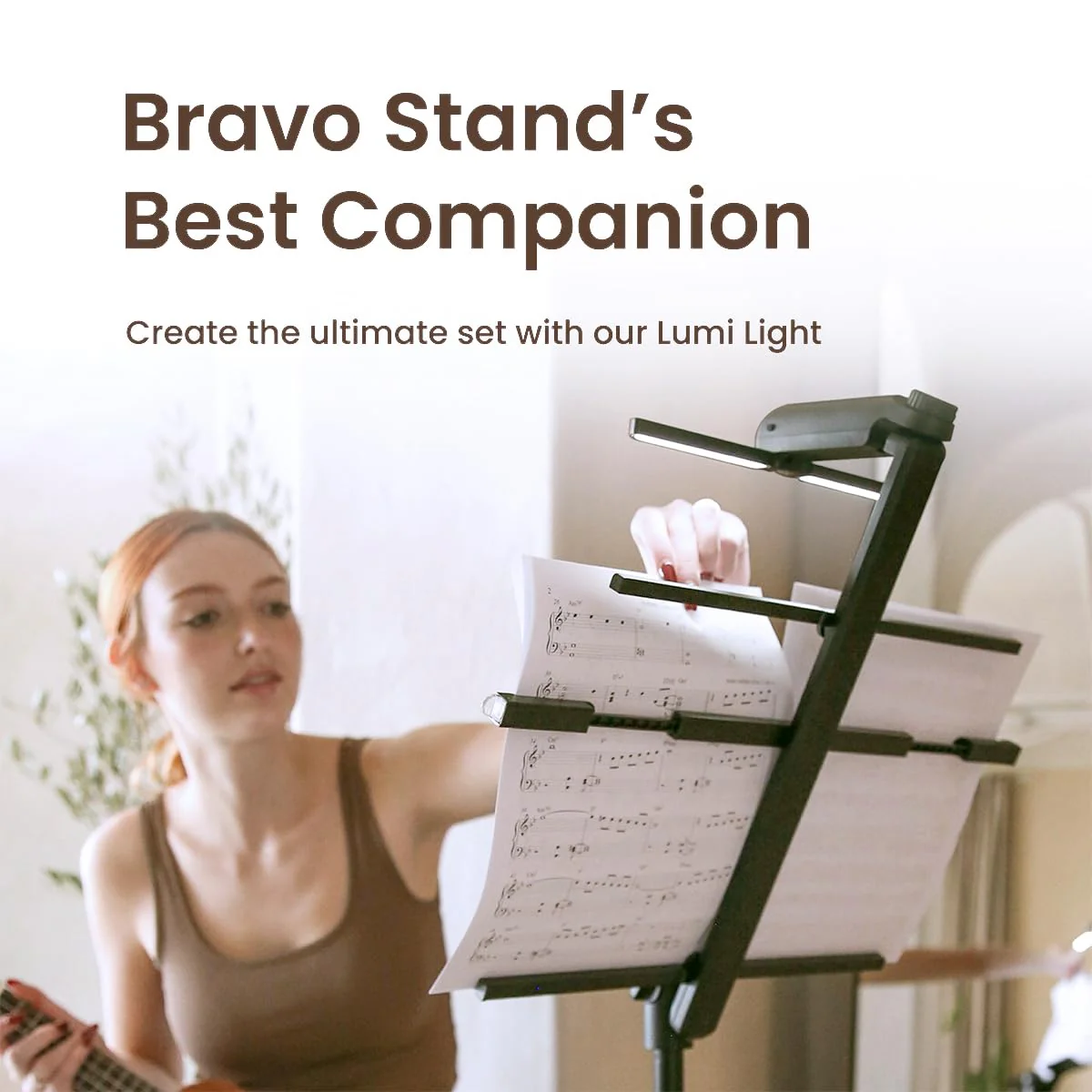 Music Stand Light Compatible Bravo Music Stand, 2 Level of Brightness,1/4" Screw Mount Adapter, Black - Image 6