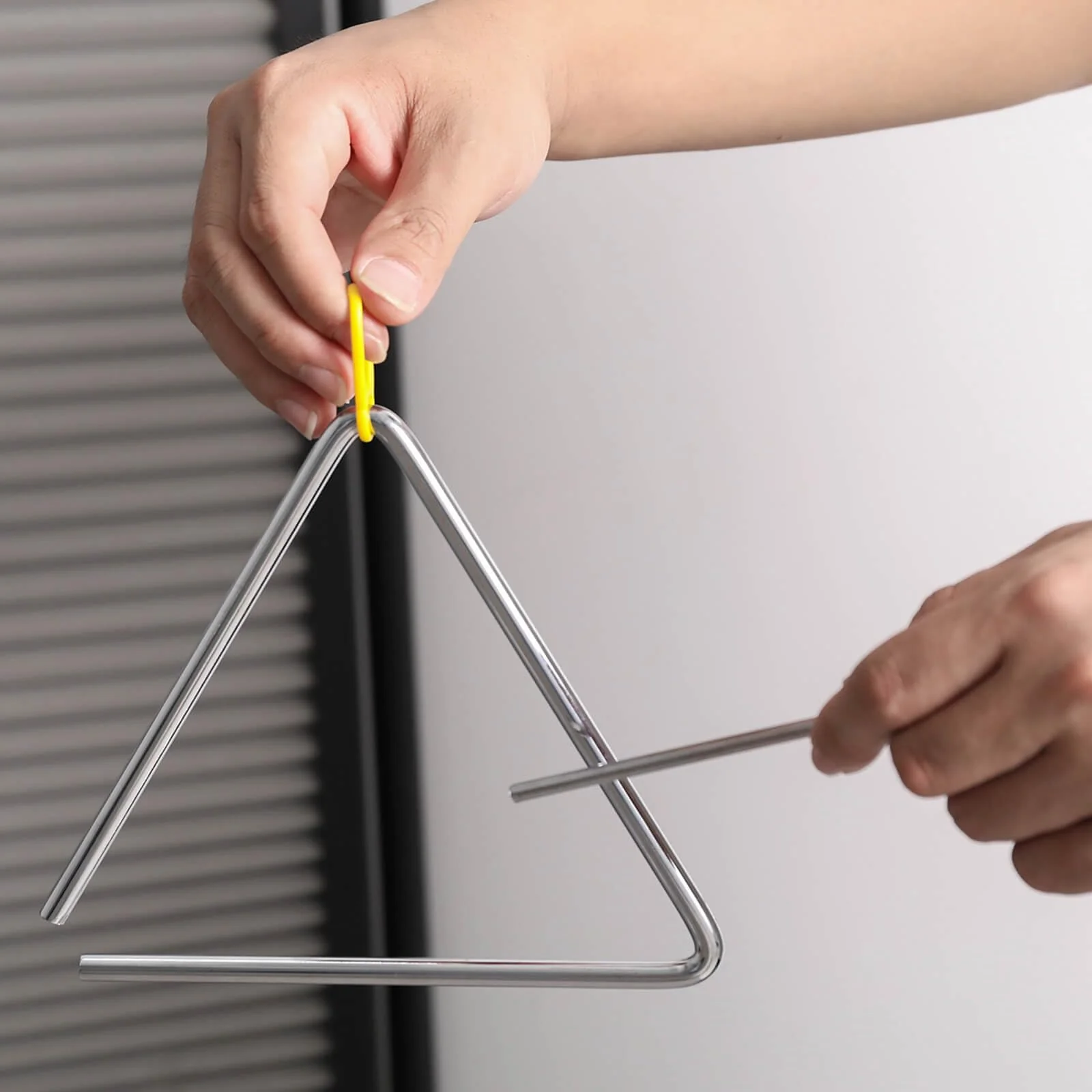Musical Steel Triangle Hand Percussion Instrument With Striker - Rhythm Steel Triangles Music Instrument - 3 Pcs (6 7 8 Inch) 6/7/8 inch - Image 5