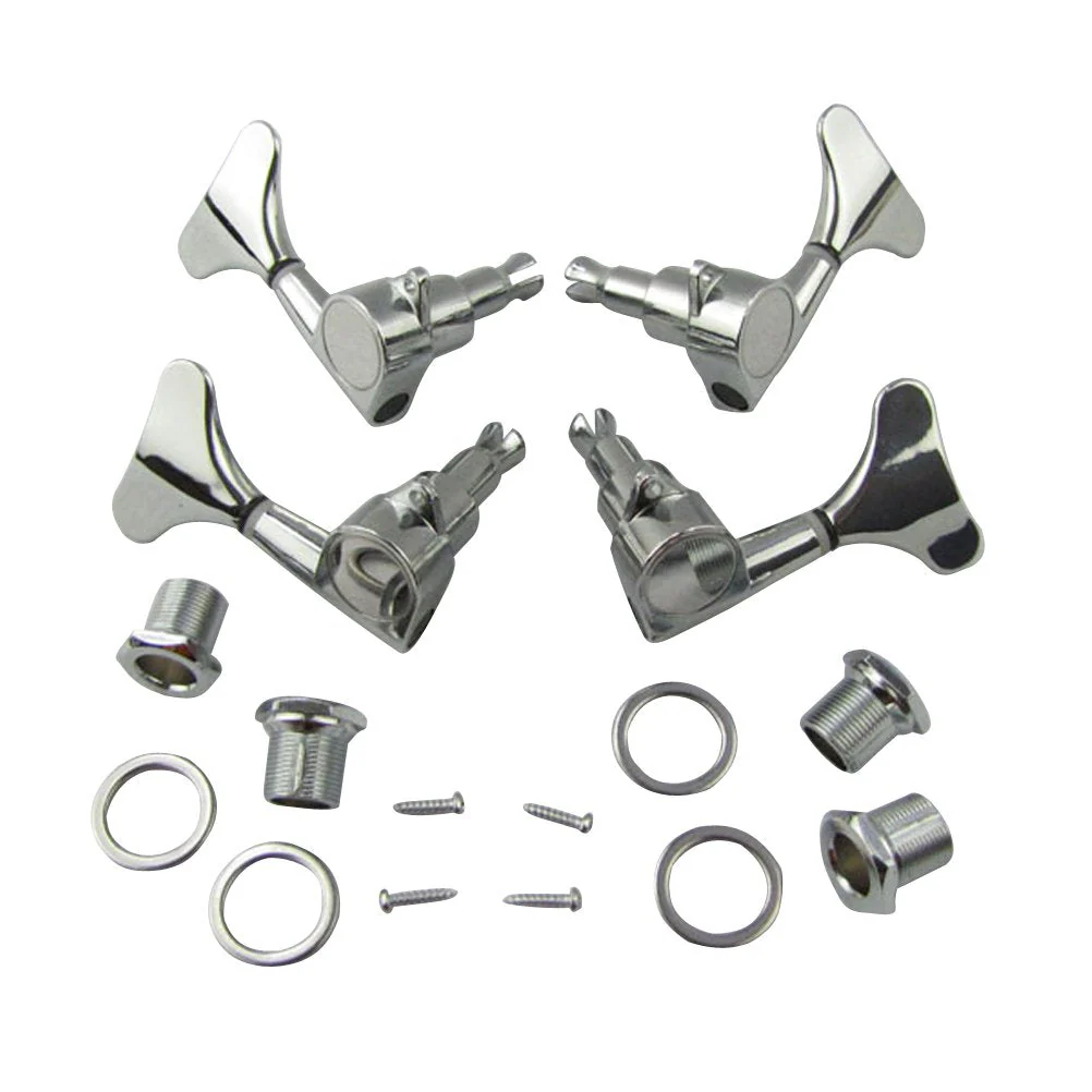 Musiclily 2+2 Sealed Bass Tuners Tuning Pegs Keys 2R2L Machine Heads for 4 String Bass Guitar, Chrome