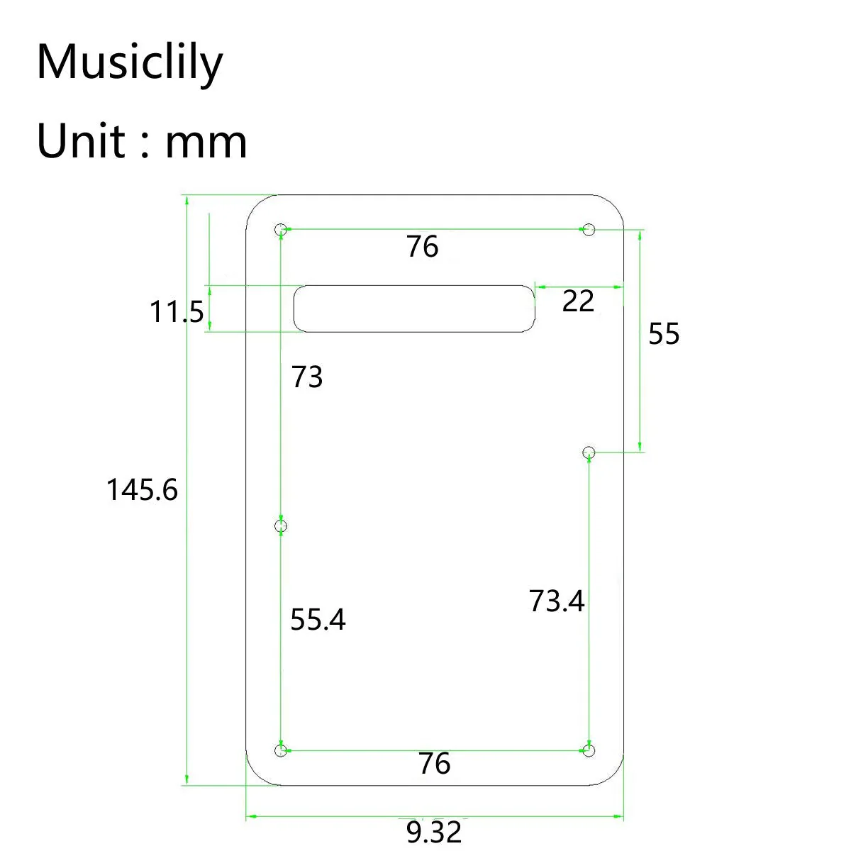 Musiclily 6 Hole Strat Back Plate Tremolo Trem Cavity Cover for Fender USA/Mexican Standard Stratocaster Modern Style Electric Guitar, 3Ply Black 3Ply Glossy Black - Image 2