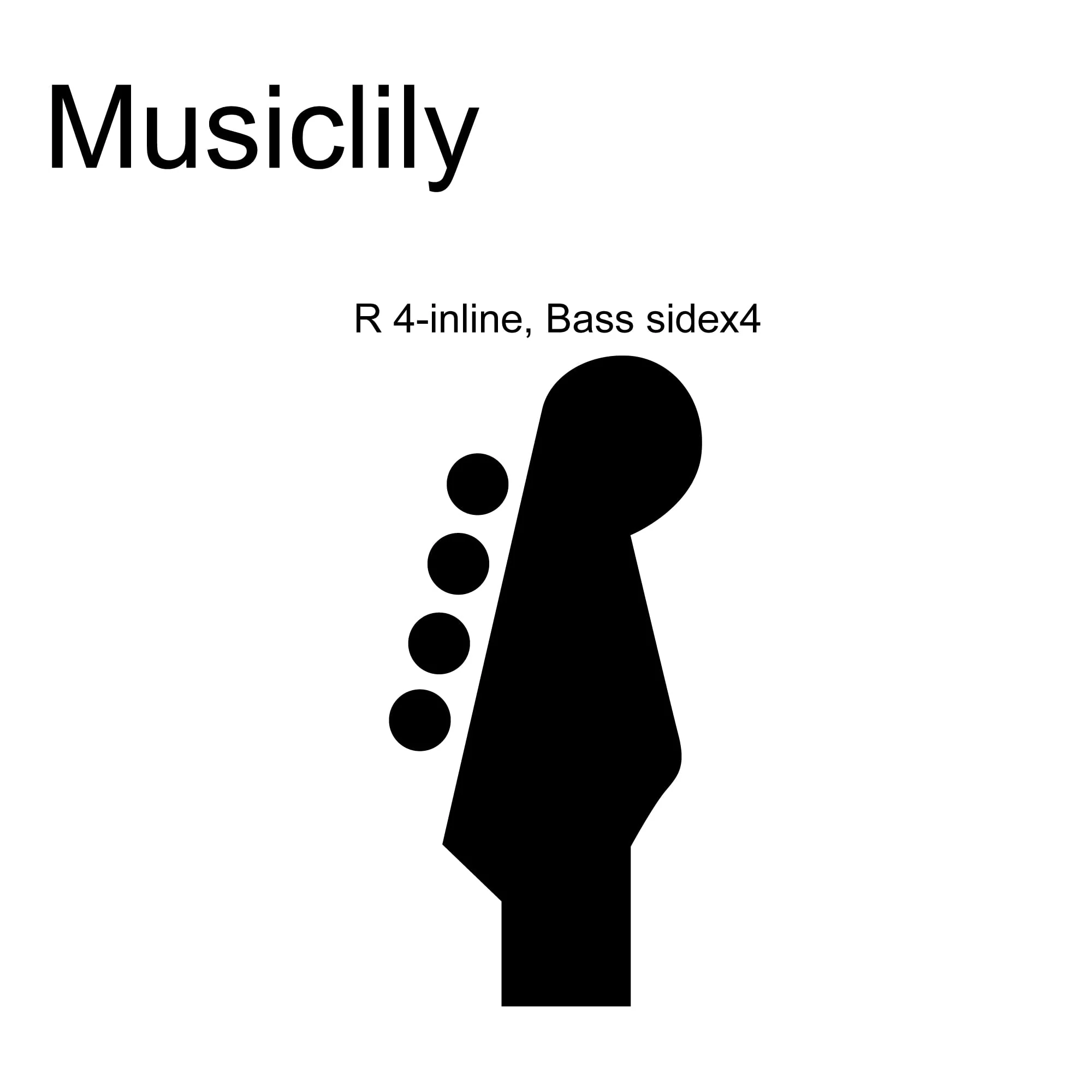 Musiclily Basic 4-in-line 24:1 Ratio Open Gear Machine Heads Tuners Tuning Pegs Keys with Clover Button for Electric Bass, Chrome 4R Chrome - Image 3
