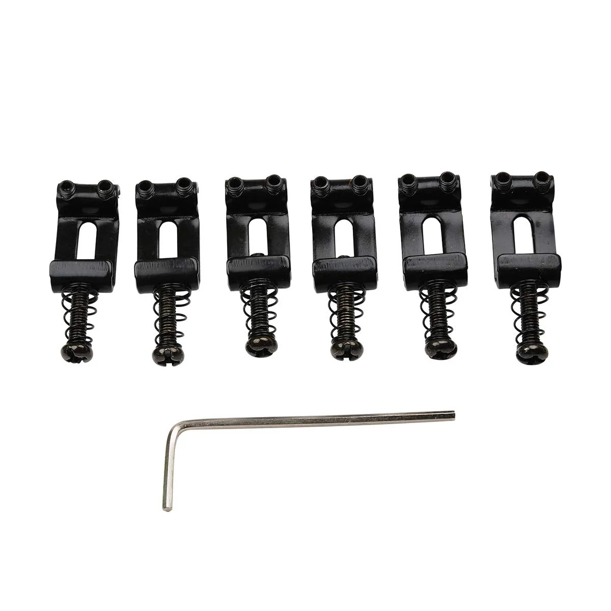 Musiclily Pro 11.3mm Steel Vintage Style Guitar Tremolo Bridge Saddles for Fender Strat Stratocaster Electric Guitar, Black (Set of 6)