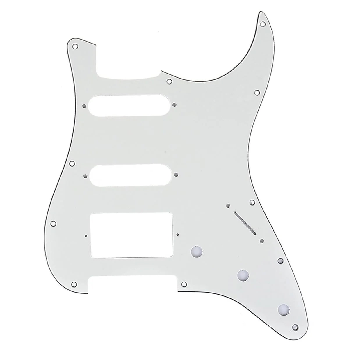 Musiclily Pro 11-Hole Modern Style Strat HSS Pickguard Scratch Plate for American Stratocaster Guitar, 3Ply Parchment
