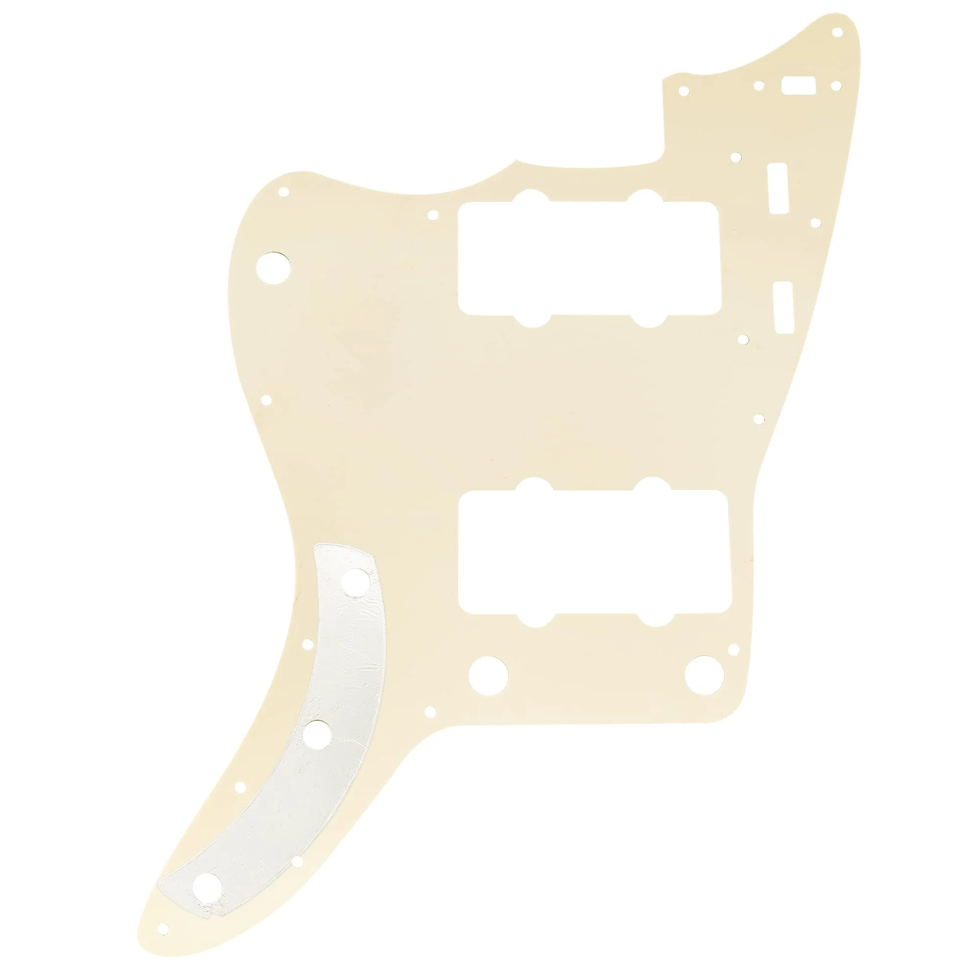 Musiclily Pro 13-Hole Guitar Pickguard for USA Vintage 60s Jazzmaster and SQ Classic Vibe, 4Ply Aged White Pearl - Image 3
