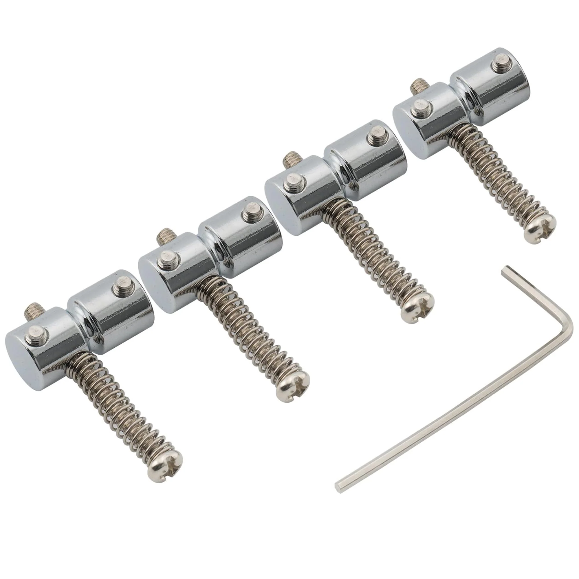 Musiclily Pro 19mm Steel Bass Bridge Saddles for 4-String Precision Jazz Bass, Chrome (Set of 4) - Image 3