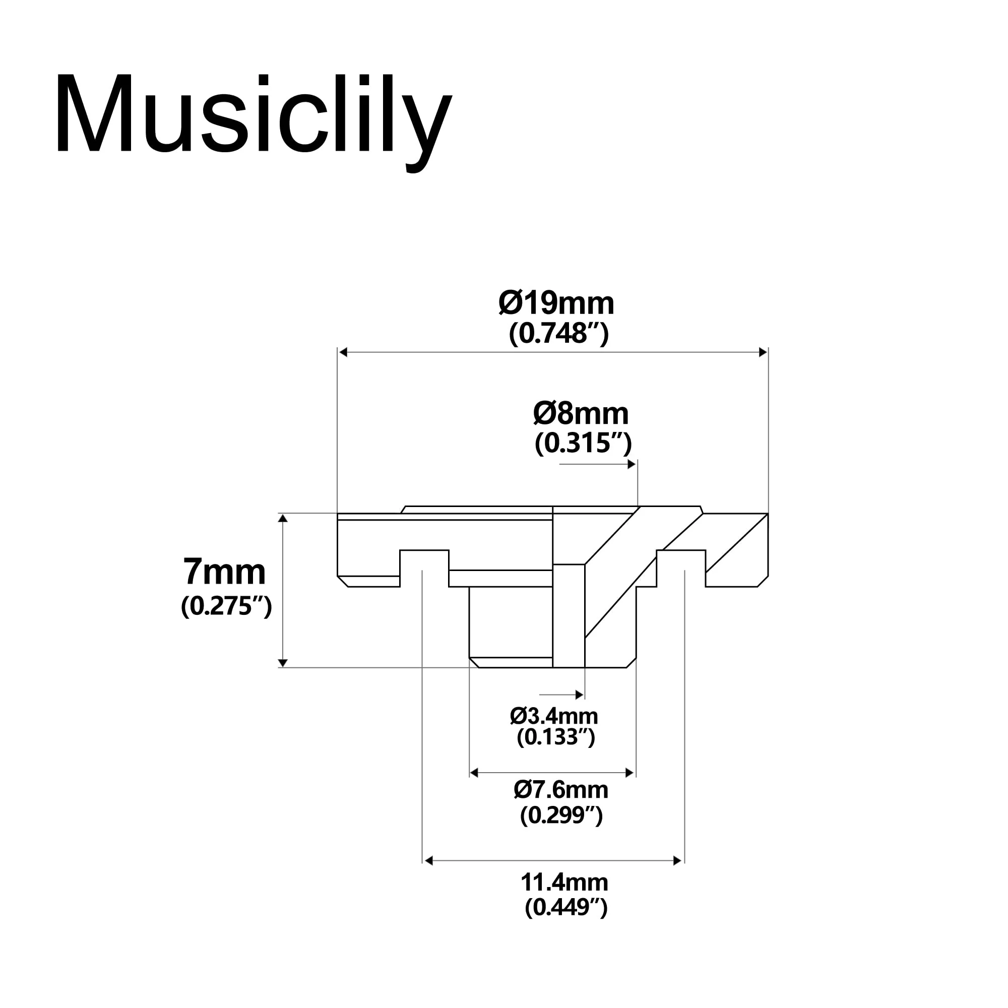 Musiclily Pro 19mm Steel Vintage Round Bass String Tree String Guide Retainer for Fender Precision Jazz Bass Electric Bass, Black - Image 2