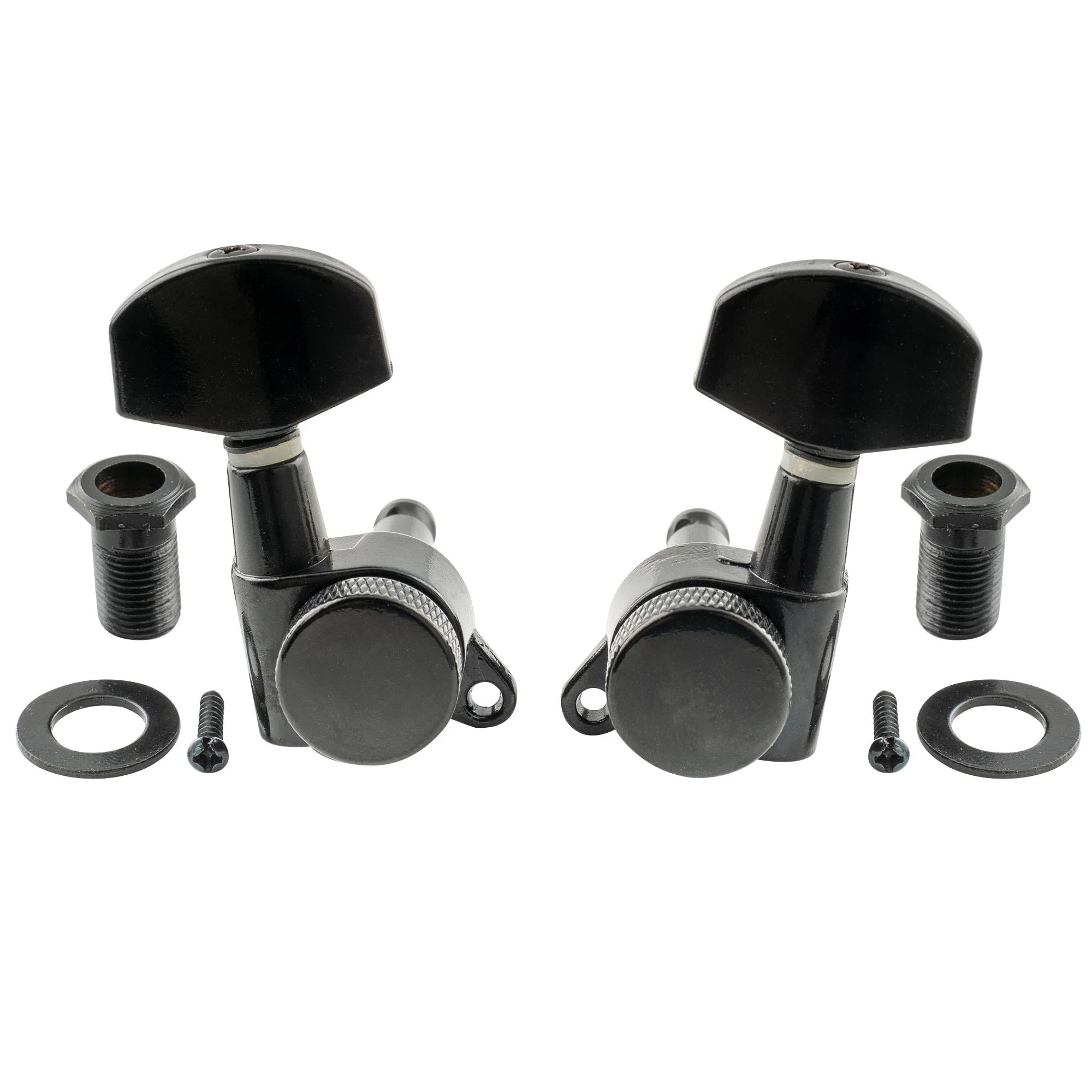 Musiclily Pro 3x3 Guitar Locking Tuners Tuning Pegs Keys Machine Heads Set for Les Paul Style Electric or Acoustic Guitar, Black - Image 4