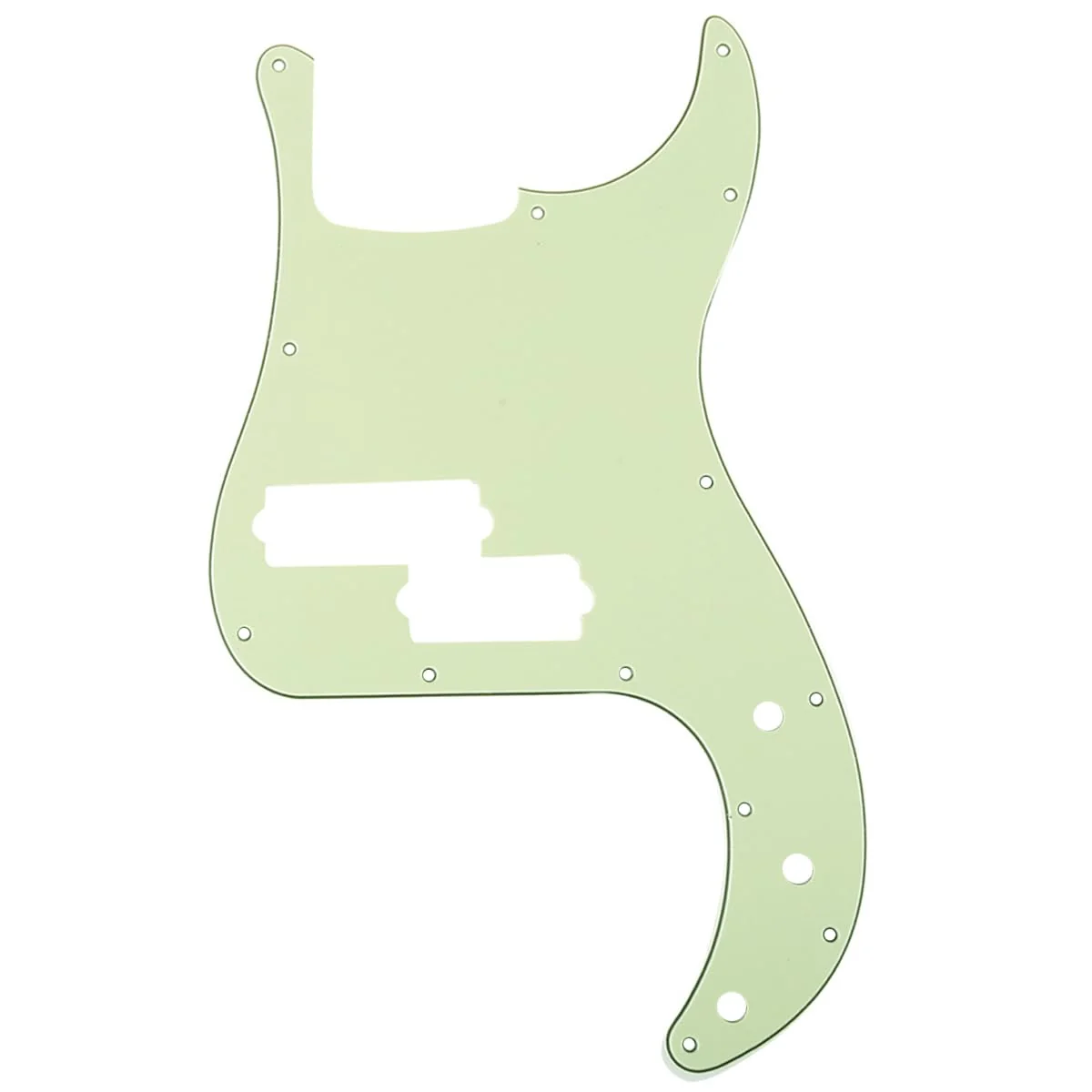 Musiclily Pro 5-String 13-Hole Contemporary P Bass Pickguard for Fender Mexican Precision Bass, 3Ply Mint Green