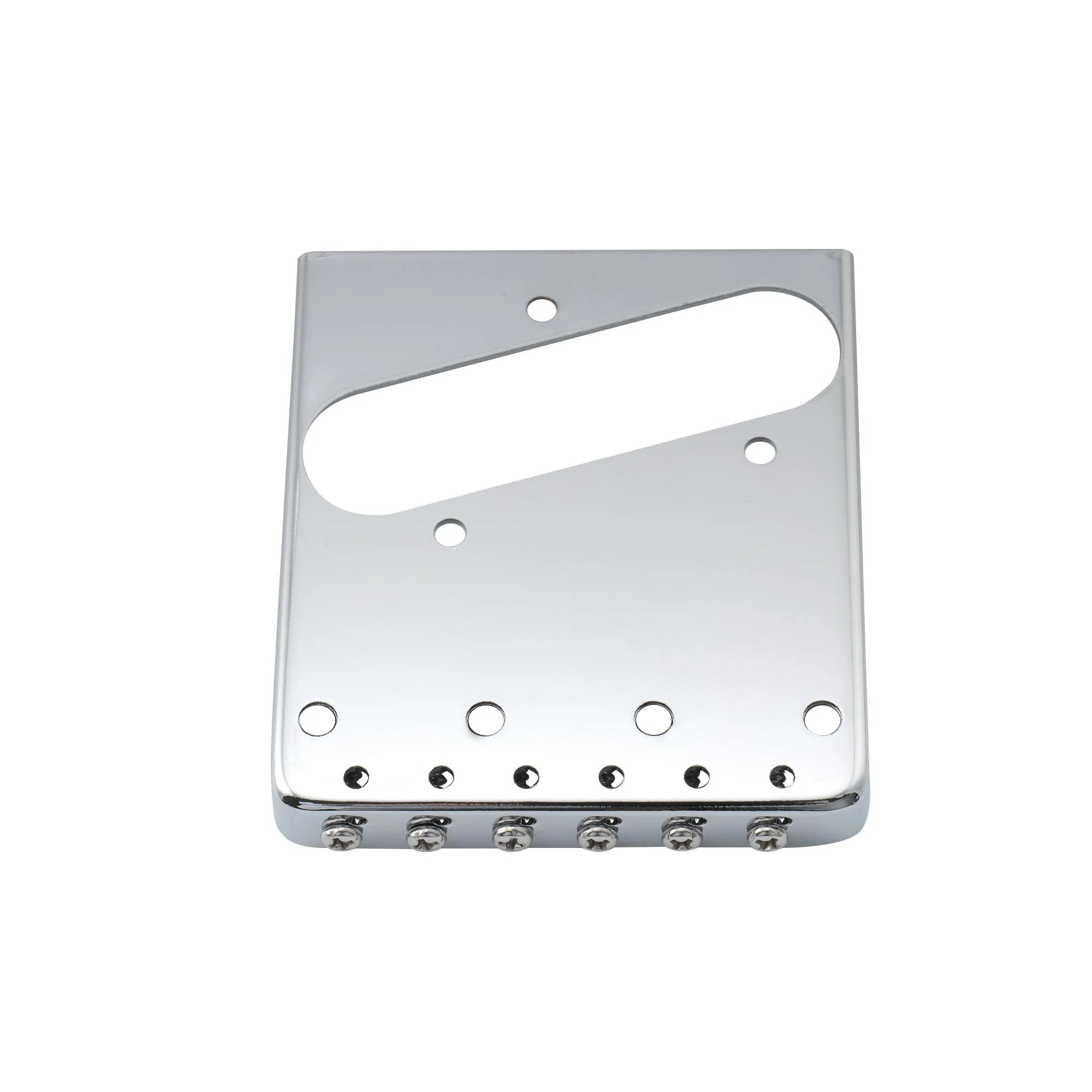 Musiclily Pro 54mm Vintage Telecaster Bridge with Barrel Brass 6-Saddle for Squier and Import Tele Style Electric Guitar, Chrome - Image 3