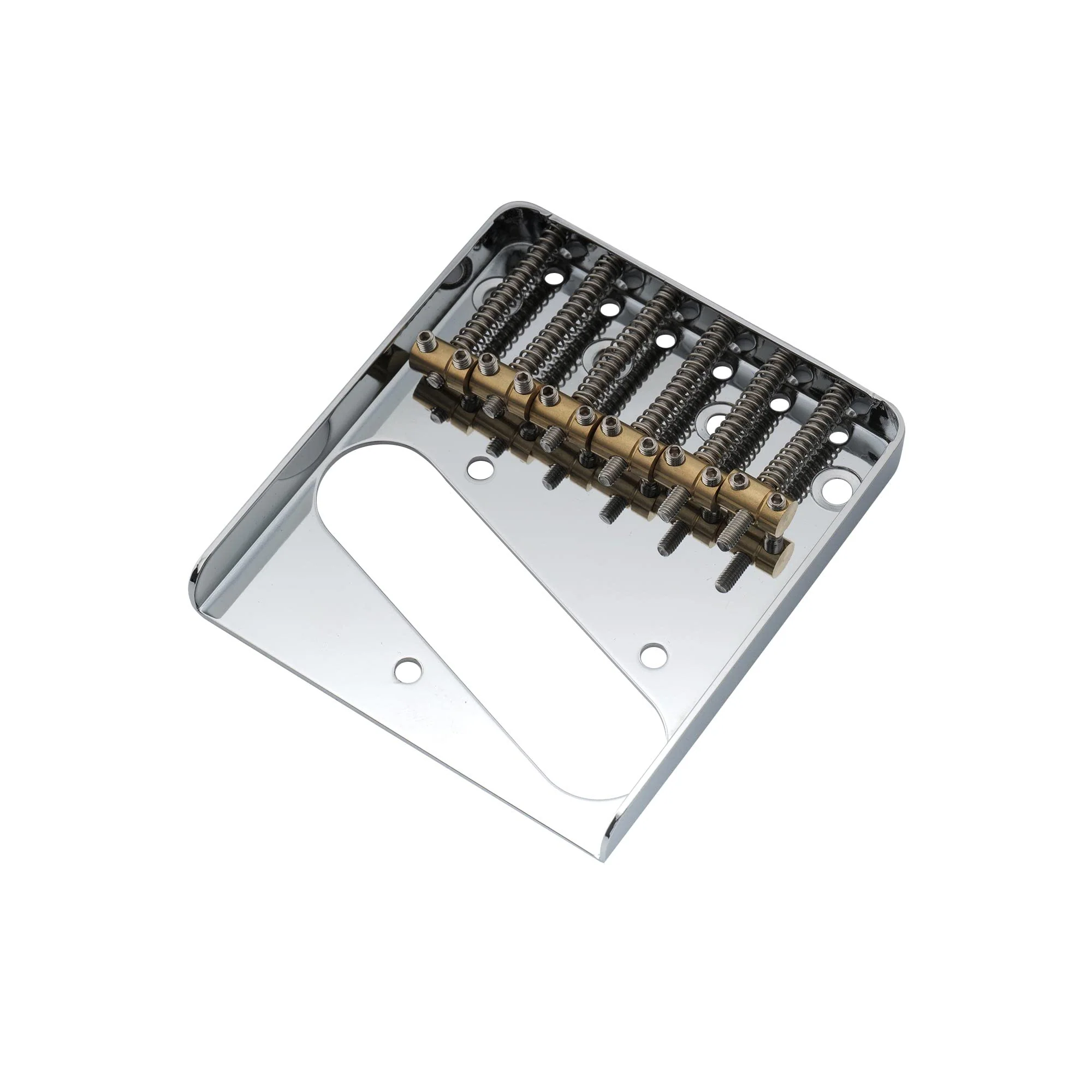 Musiclily Pro 54mm Vintage Telecaster Bridge with Barrel Brass 6-Saddle for Squier and Import Tele Style Electric Guitar, Chrome - Image 5