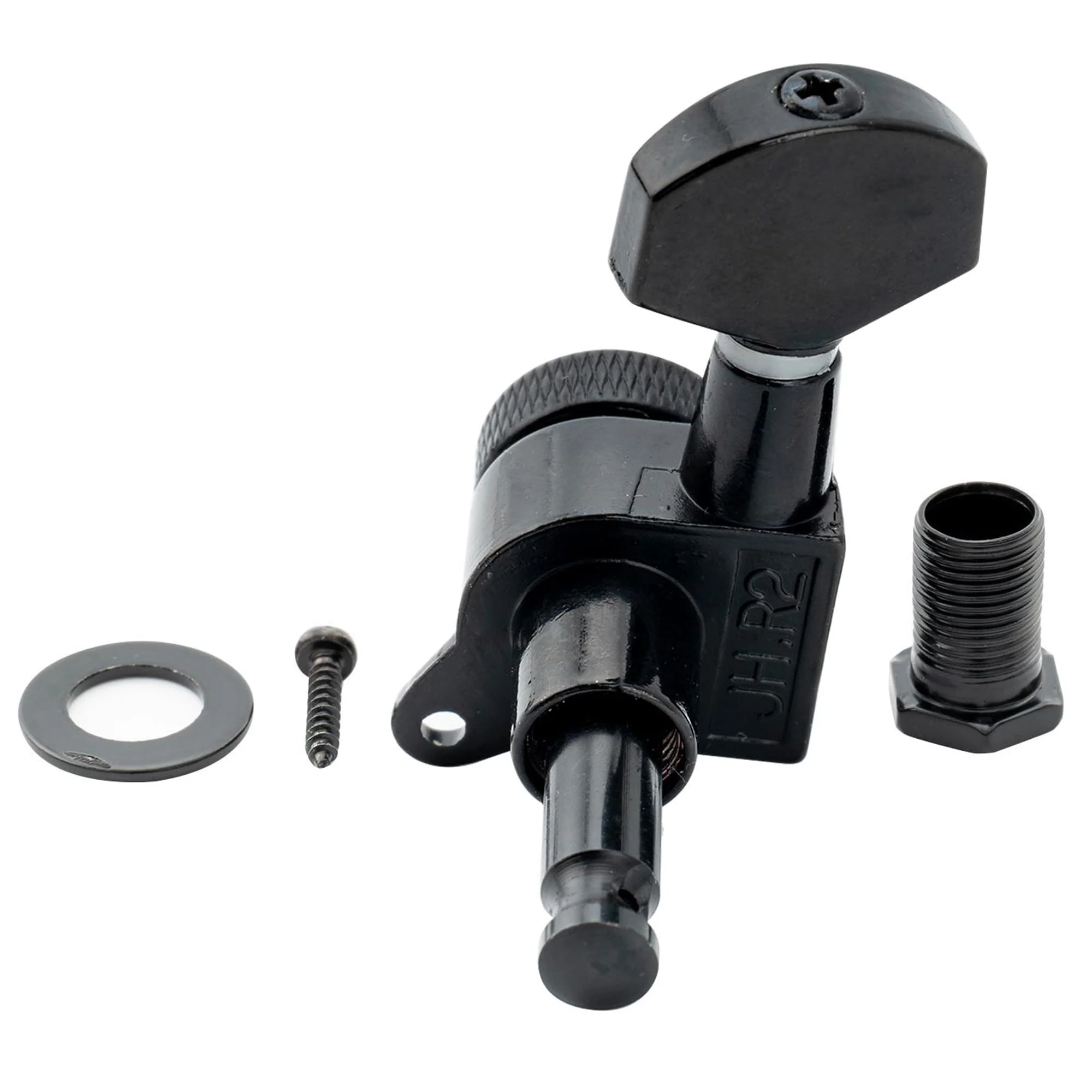Musiclily Pro 6 in Line Guitar Locking Tuners Tuning Pegs Keys Machine Heads Set for Strat Tele Style Guitar, Black - Image 5