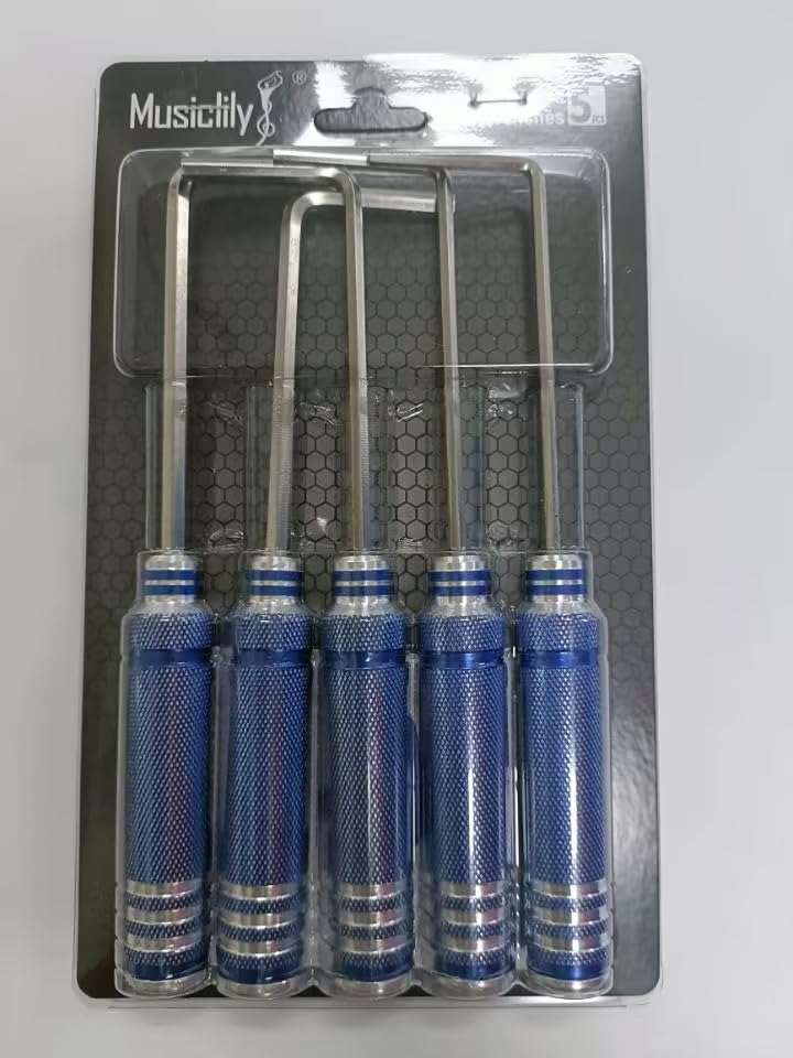 Musiclily Pro Hardened Steel 5Pcs Allen Keys Hex Wrenches Set for Guitar Bass Truss Rod Adjustment Full Set - Image 10