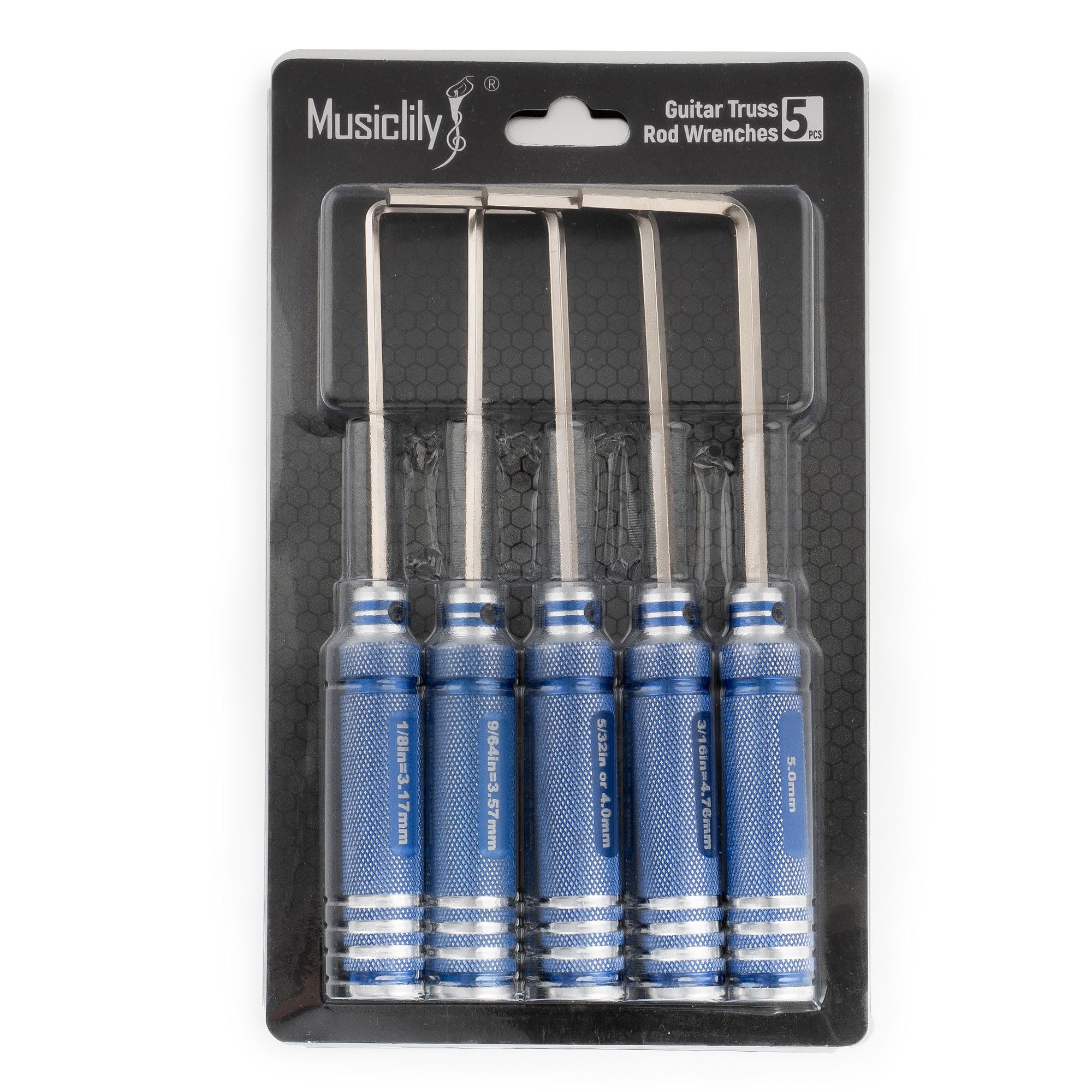 Musiclily Pro Hardened Steel 5Pcs Allen Keys Hex Wrenches Set for Guitar Bass Truss Rod Adjustment Full Set - Image 8
