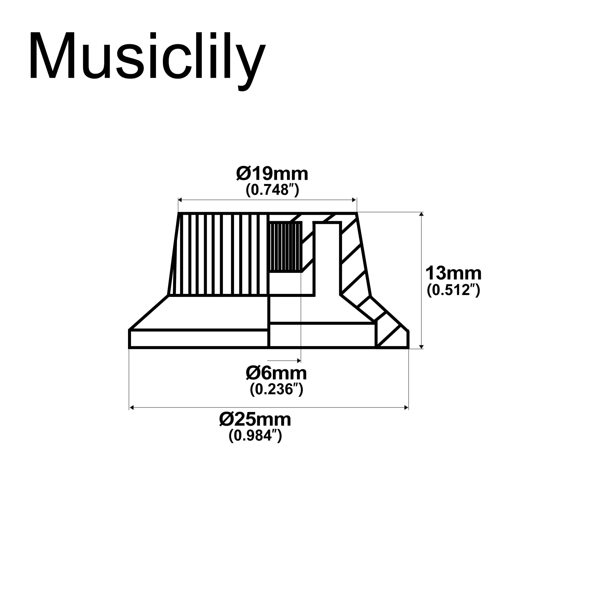 Musiclily Pro Imperial Inch Size Strat Knobs 1 Volume 2 Tone Set for USA Fender Stratocaster Electric Guitar, Aged White(Set of 3) - Image 2