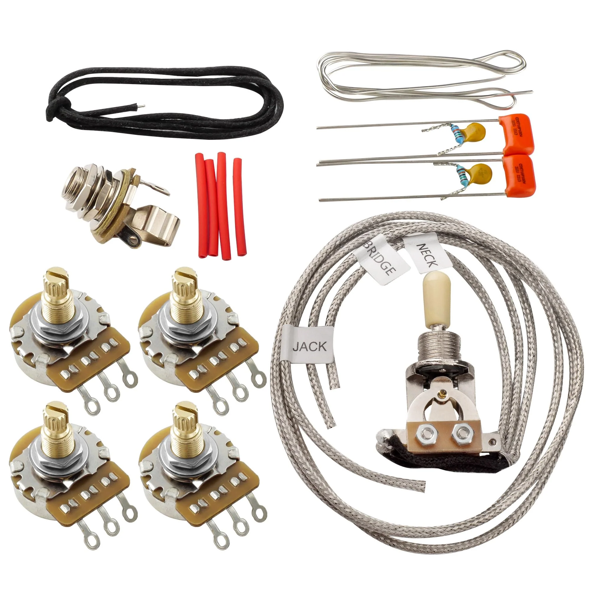 Musiclily Pro LP STD Modern 60s PLUS Treble Bleed DIY Wring Kit Upgrade for Epiphone LP Style Electric Guitar, Nickel Switch DIY Kits Modern 60s PLUS