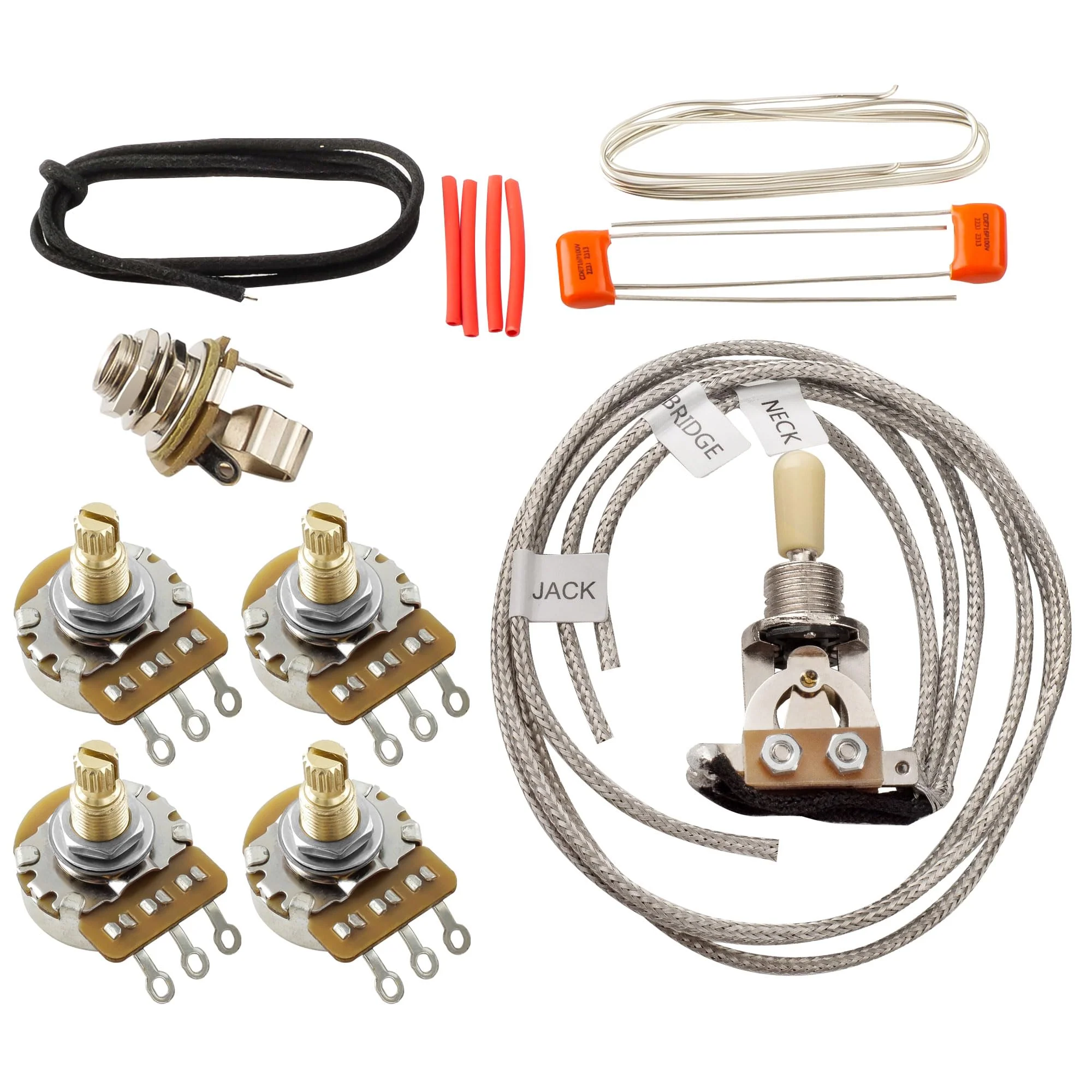 Musiclily Pro LP STD Modern 60s Pre-wired Wring Harness Kit Upgrade for Epiphone LP Style Electric Guitar, Nickel Switch Pre-wired Modern 60s - Image 7