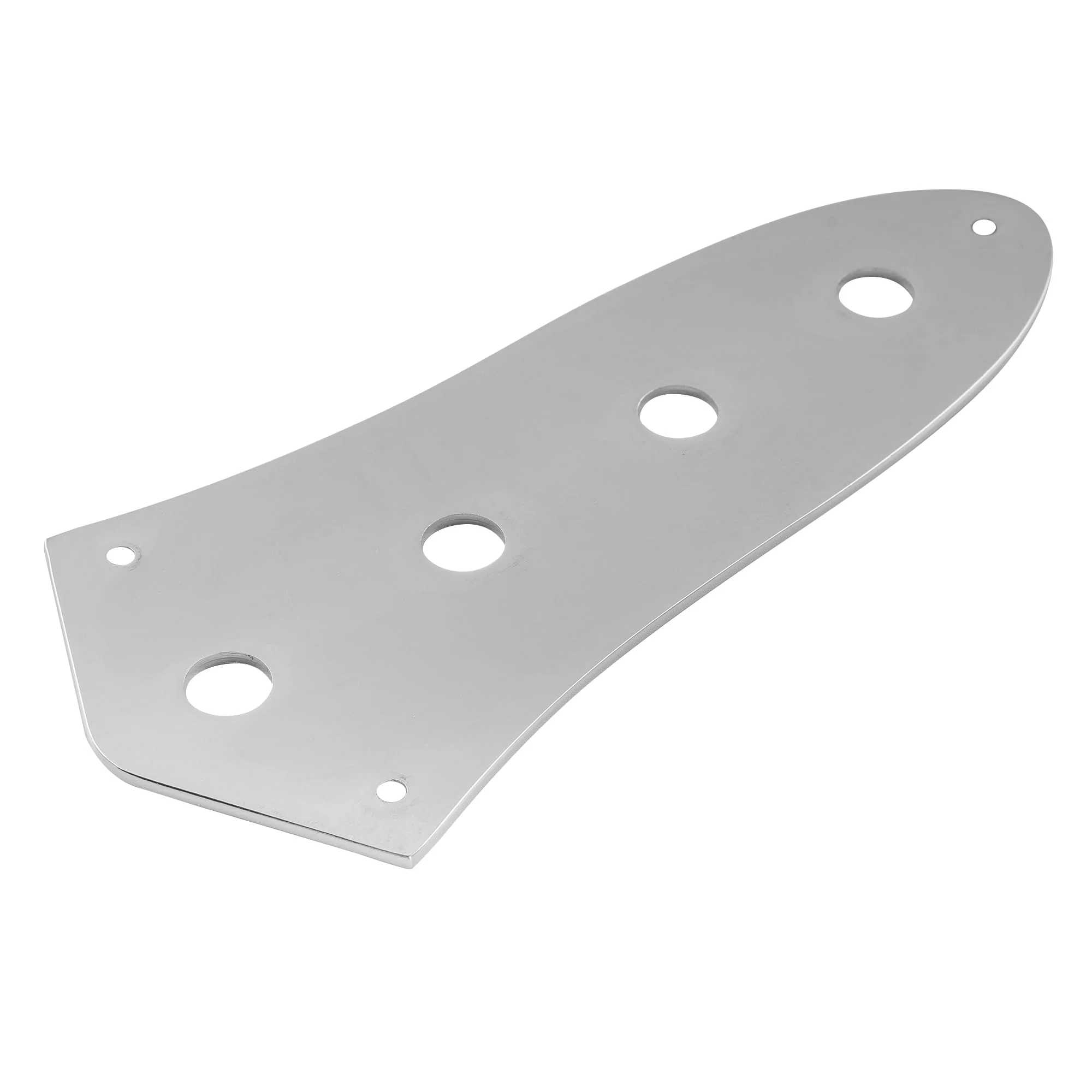 Musiclily Pro Steel 4-Hole Jazz Bass Control Plate J Bass Control Plate with 10mm (25/64") CTS Pot Holes for Jazz Bass Electric Bass Guitar, Chrome - Image 3