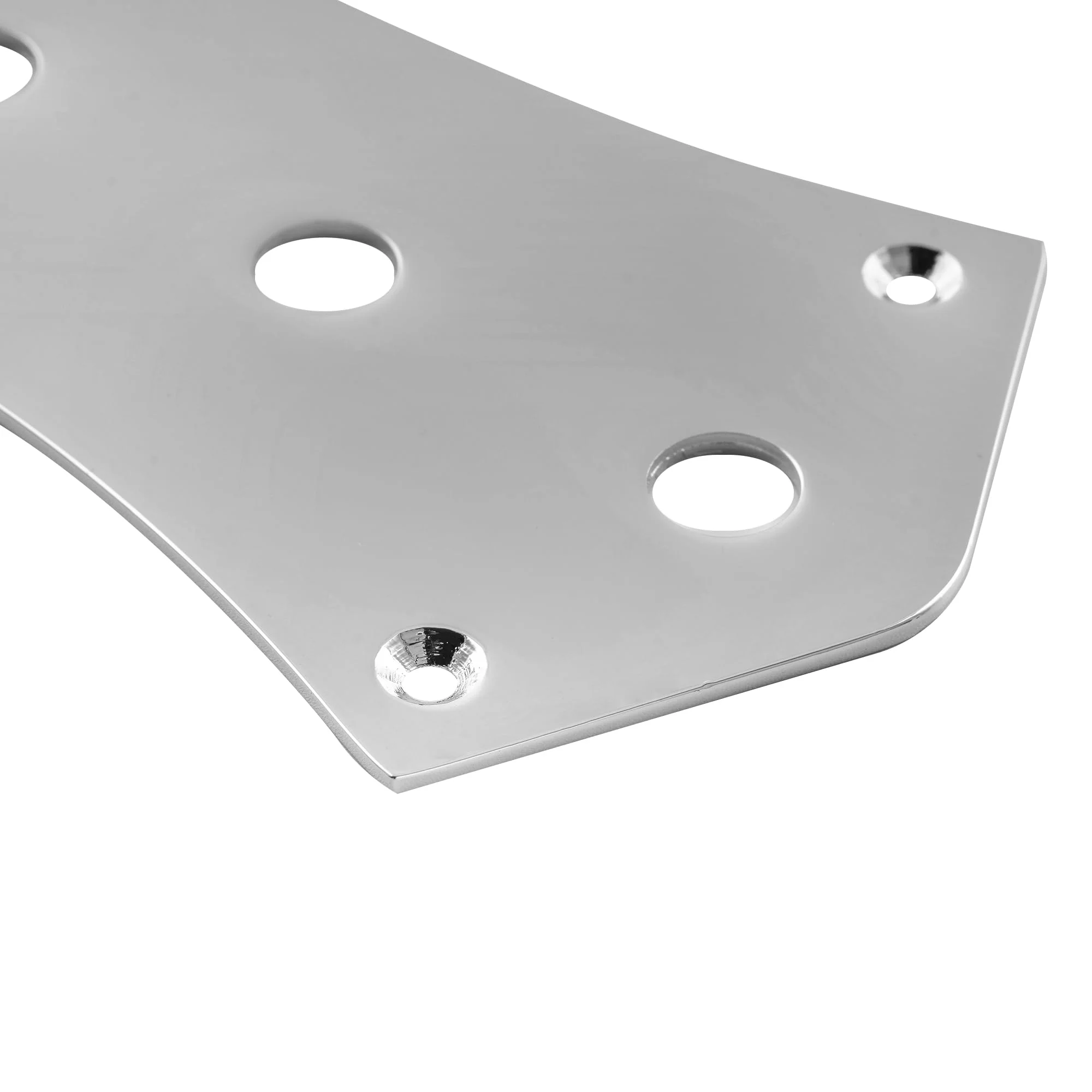 Musiclily Pro Steel 4-Hole Jazz Bass Control Plate J Bass Control Plate with 10mm (25/64") CTS Pot Holes for Jazz Bass Electric Bass Guitar, Chrome - Image 4