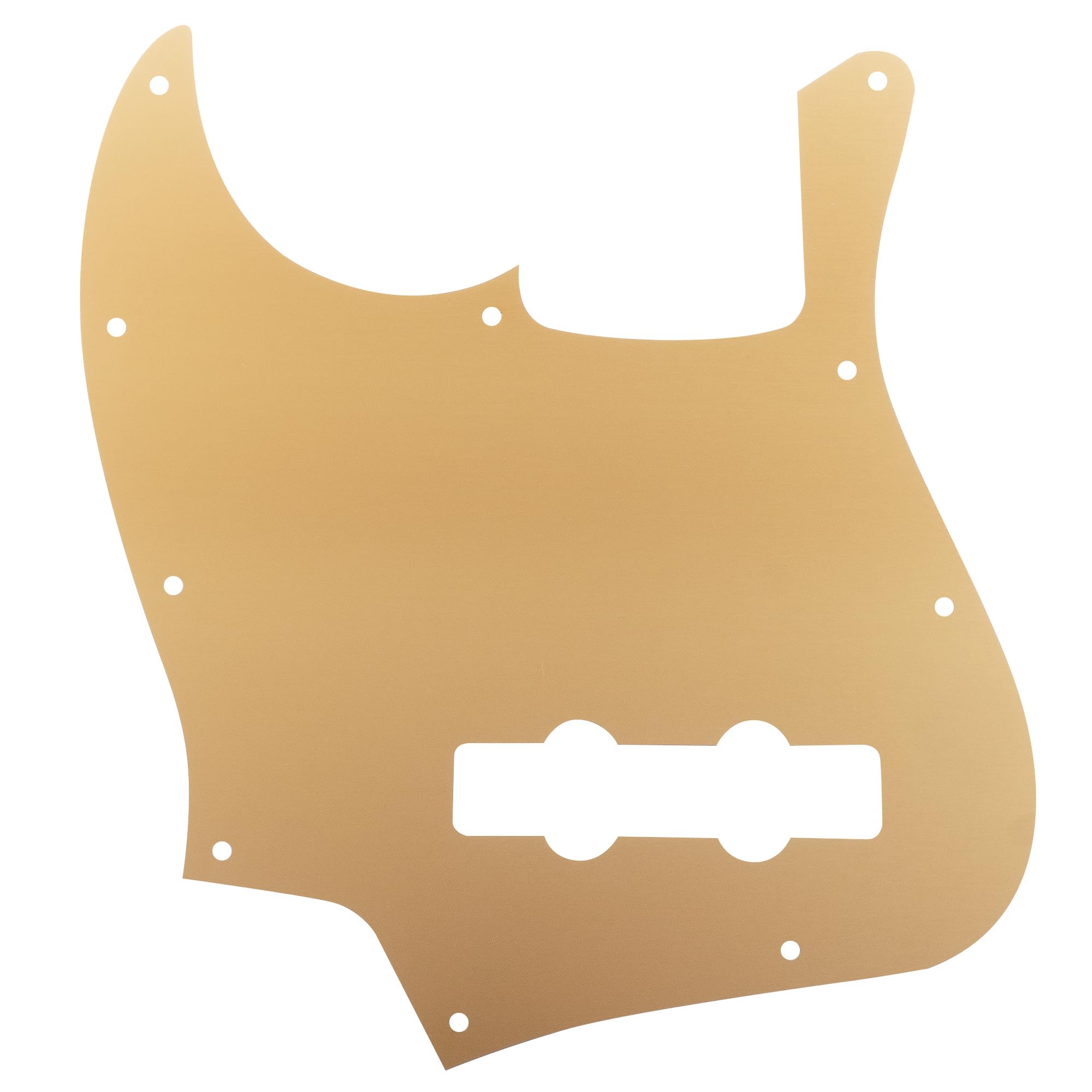 Musiclily Ultra 10 Holes Anodized Aluminum J-Bass Pickguard for American Fender Standard Jazz Bass, Gold - Image 3