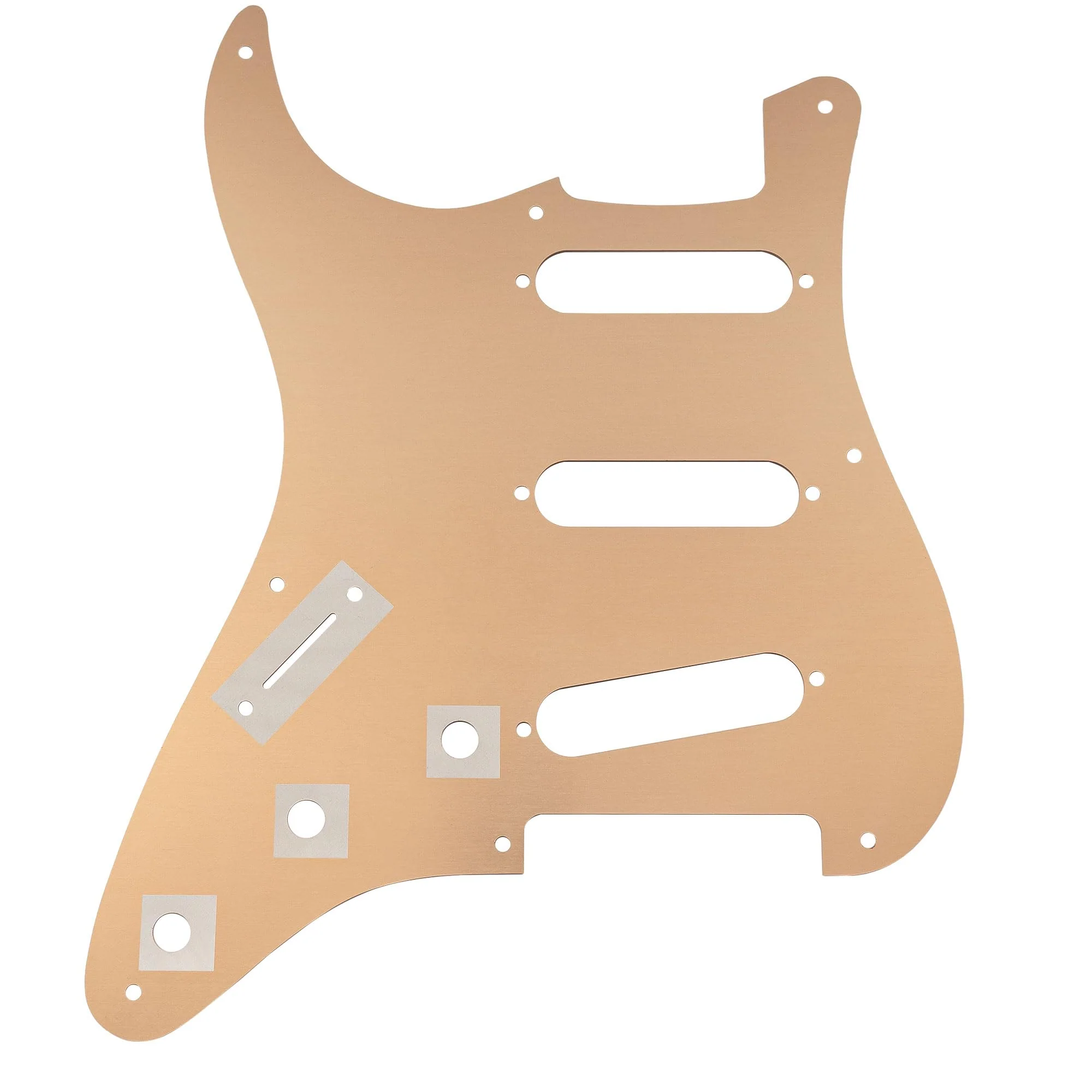 Musiclily Ultra 8 Holes Anodized Aluminum Strat SSS Pickguard ST Pick Guard Scratch Plate for China Made Squier Classic Vibe SQ CV 50s Reissue Vintage Strat Style Electric Guitar, Gold - Image 3