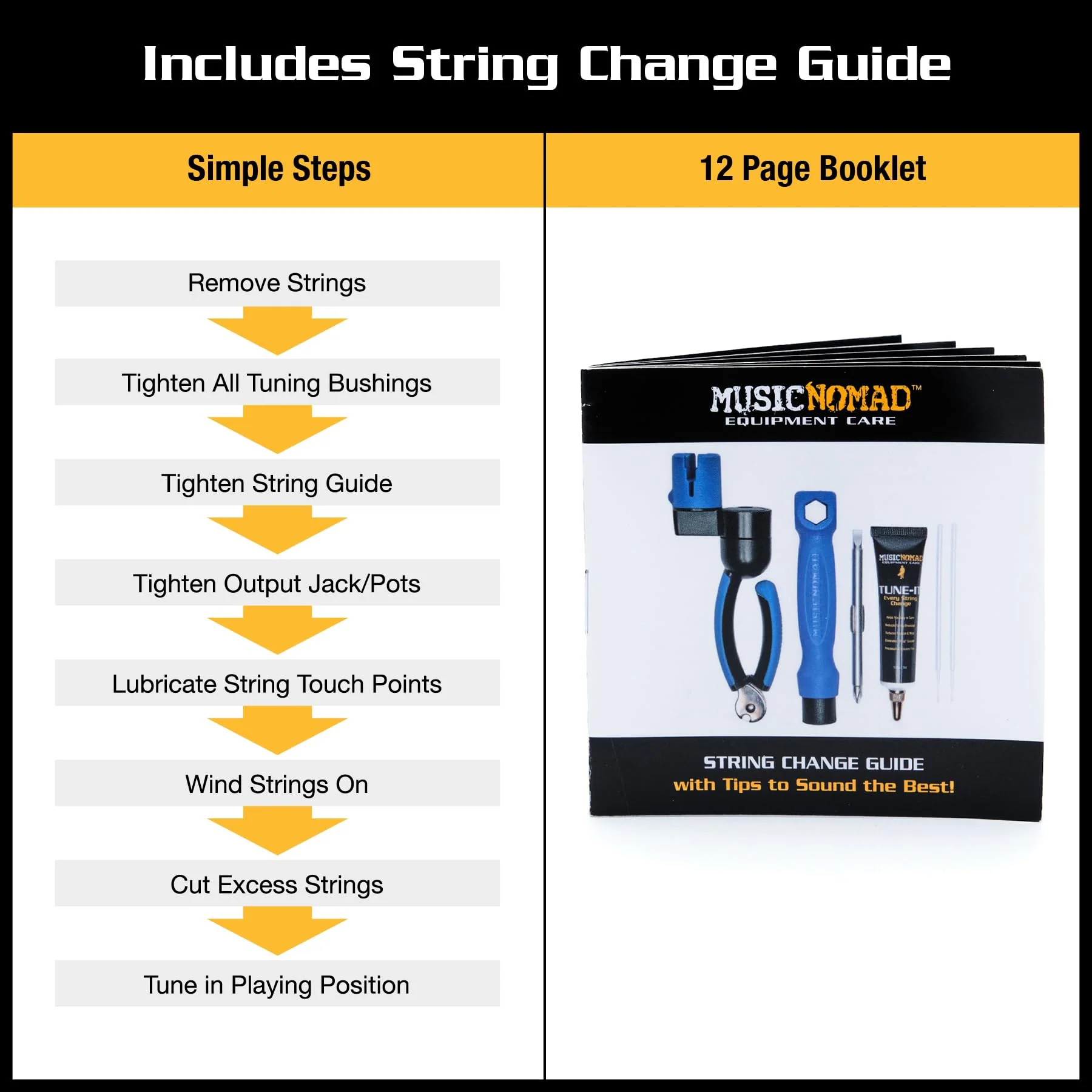 MusicNomad 6 pc. Guitar String Change Tool Kit with Winder, Cutter, Puller, Tune-It, Hex Wrench & Screwdriver (MN218) - Image 7