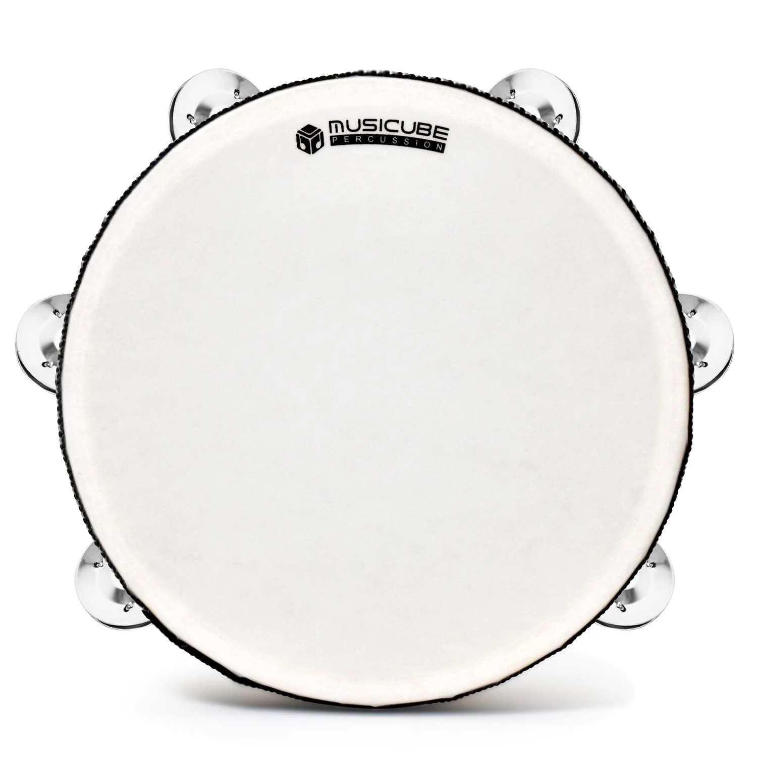 MUSICUBE 10-Inch Headed Tambourine for Adults Kids Single Row Wooden Headed Tambourine with Stainless Iron Jingles Educational Hand-Held Percussion Instrument Toys for Home School Party Supplies 10"tambourines - Image 3