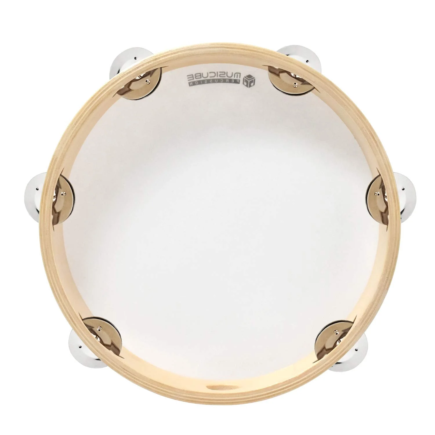 MUSICUBE 10-Inch Headed Tambourine for Adults Kids Single Row Wooden Headed Tambourine with Stainless Iron Jingles Educational Hand-Held Percussion Instrument Toys for Home School Party Supplies 10"tambourines - Image 5