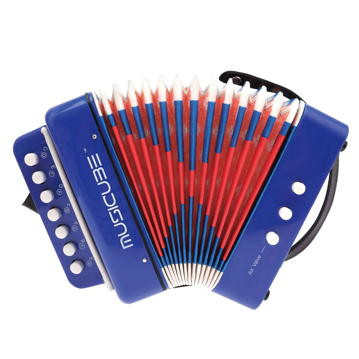 MUSICUBE Kid Accordion 10 Keys Small Accordion Musical Instrument for home and classroom Educational Toys Blue