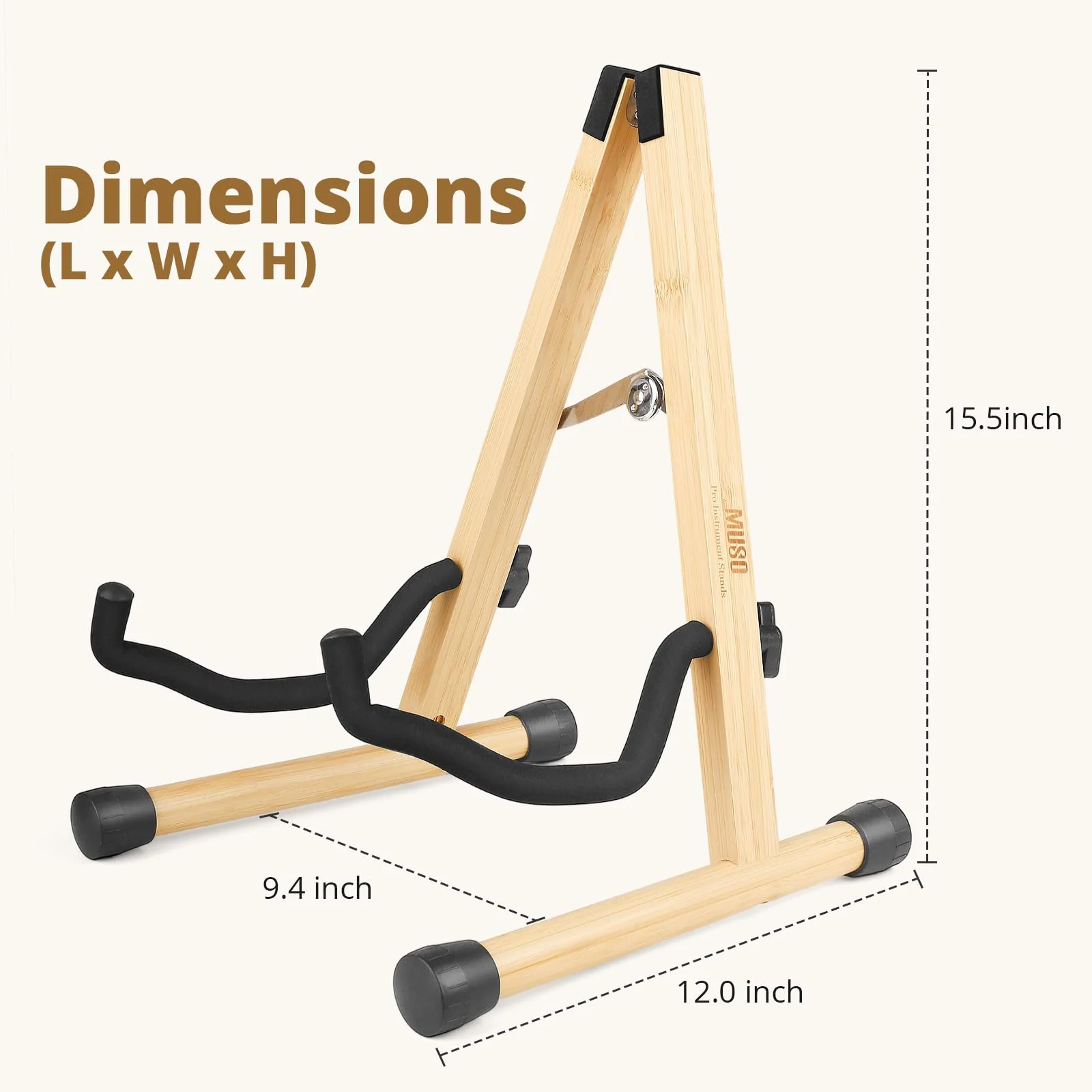 MUSO Guitar Stand,Acoustic Guitar Stand,Classical Electric Guitar Stand,Wood Foldable Bass Guitar Stand,Guitar Accessories also fit Bass,Violin,Ukulele - Image 4