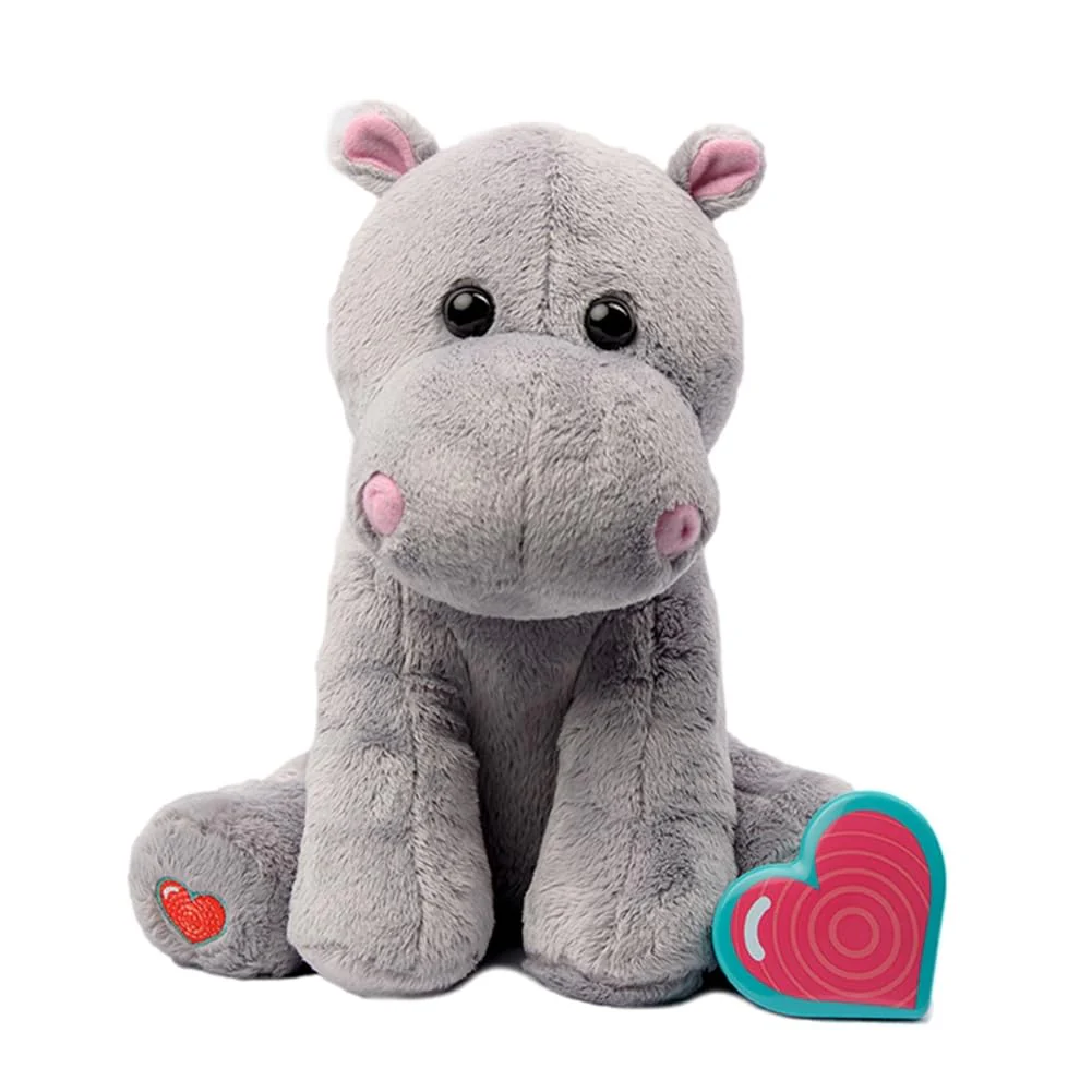 My Baby’s Heartbeat Bear, 20 Second Voice Recorder, Recordable Plush Keepsake, Heartbeat Recorder Memory Gift for Pregnancy and Expecting Parents, 8 Inch, Not a Medical Device, Hippo
