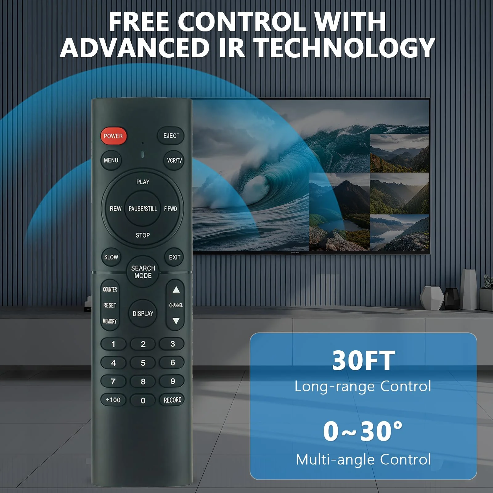 NA351UD NA351 Replaced Remote Control fit for Emerson VCR Video Cassette Recorder EWV601M EWV601 EWV401A EWV401B EWV601A EWV401M EWV401 EWV402M EWV601B - Image 6