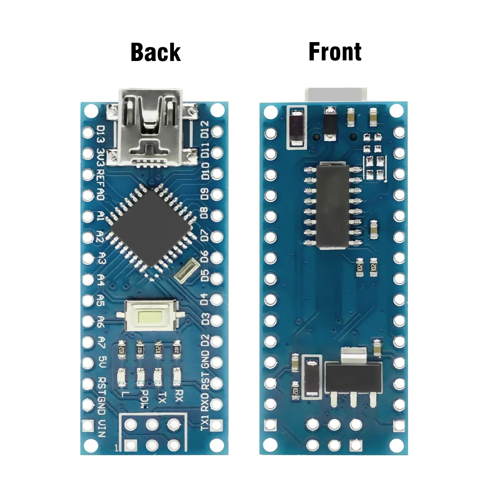 Nano V3.0 Board with Cable, AYWHP 3PCS Nano Board ATmega328P, CH340G Chip 5V 16M, Microcontroller Compatible with Arduino Nano (Mini USB Port) 3 - Image 7