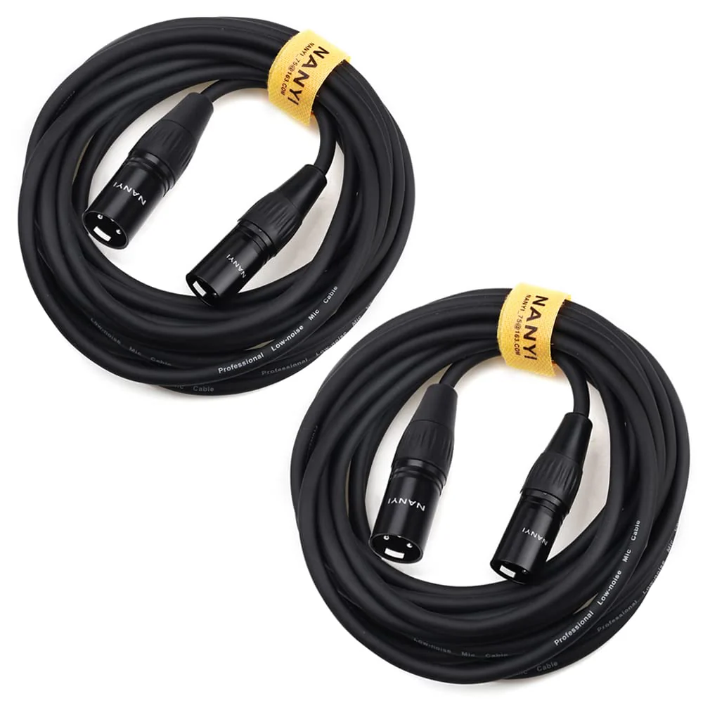 NANYI 2pcs Microphone Cable, 3-pin XLR Male-to-Male Microphone Cable, DMX Cable Patch Cord, Oxygen-Free Copper, 10 feet /3 Meters - Image 5
