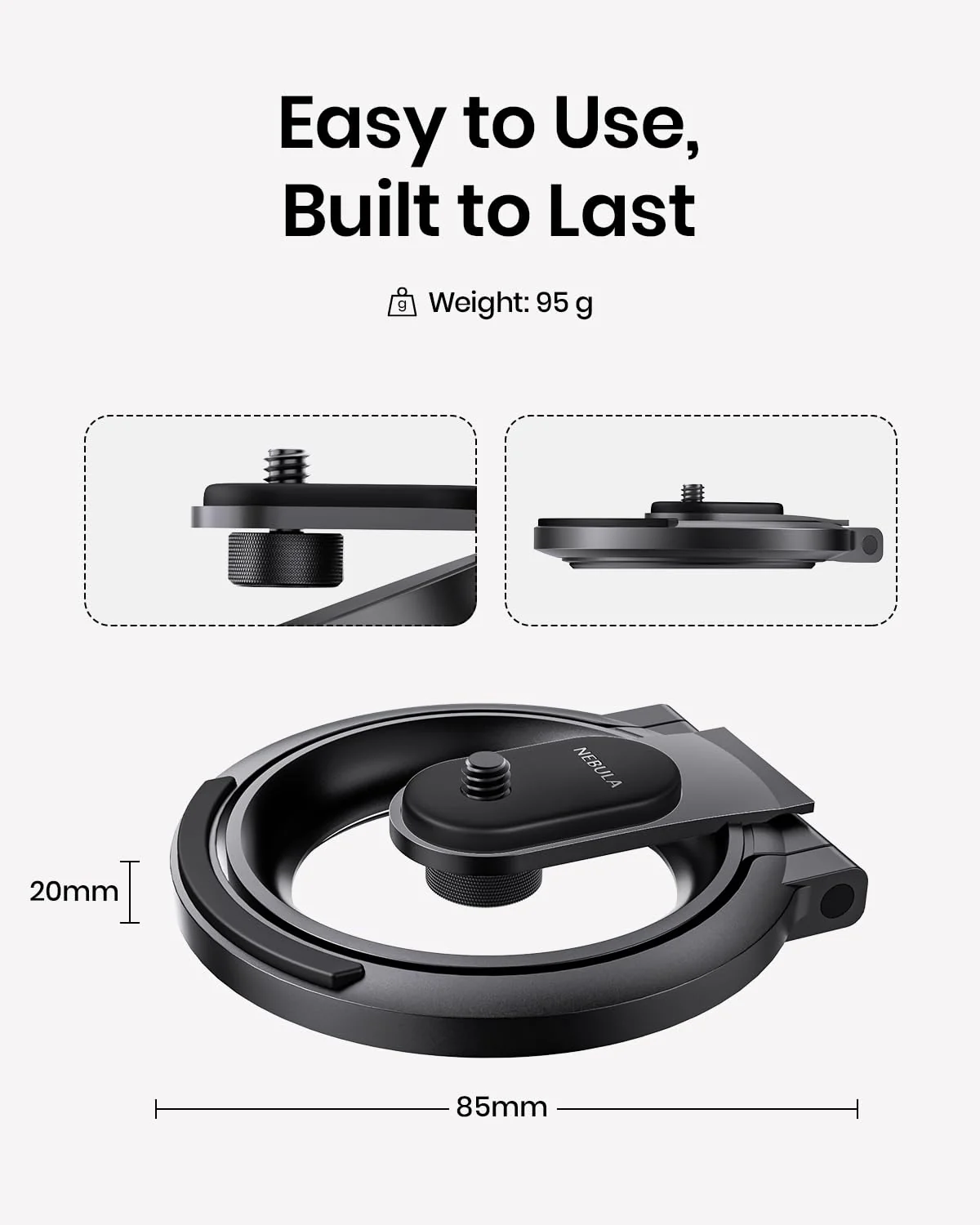 NEBULA Projector Foldable Stand, Ultra-Compact Desktop Stand with Easy Setup and 180-Degree Rotation, for Capsule 3, Capsule 3 Laser, Capsule Air, Fits in Official Travel Case(Only Stand) - Image 3