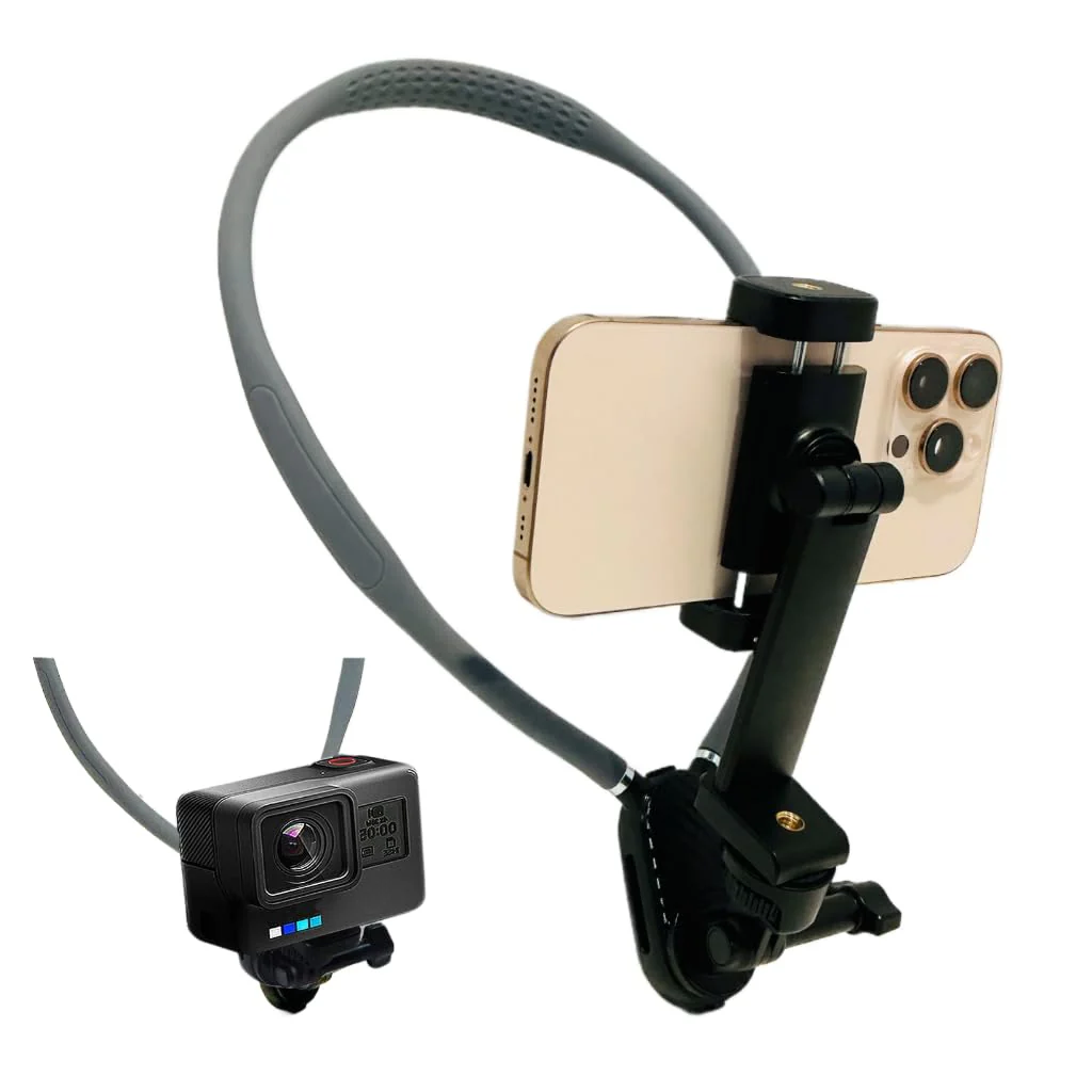 Neck Phone Holder, Neck Phone Holder for Recording, POV Phone Holder, Neck Mount Phone Holder, iPhone Neck Holder Hands Free, Around The Neck Holder for Smartphones and Cameras for Recording