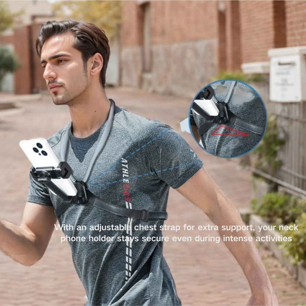 Neck Phone Holder, Neck Phone Holder for Recording, POV Phone Holder, Neck Mount Phone Holder, iPhone Neck Holder Hands Free, Around The Neck Holder for Smartphones and Cameras for Recording - Image 5