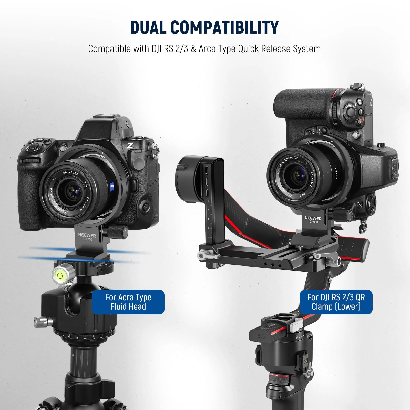 NEEWER Rotatable Collar Mount Plate for Nikon Z8 Z7 II Z6 II Z5 FTZ II Adapter, Fast Horizontal to Vertical Camera Tripod Lens Mount Ring Compatible with DJI RS 3/2 & Arca Quick Release System, CA058 - Image 6