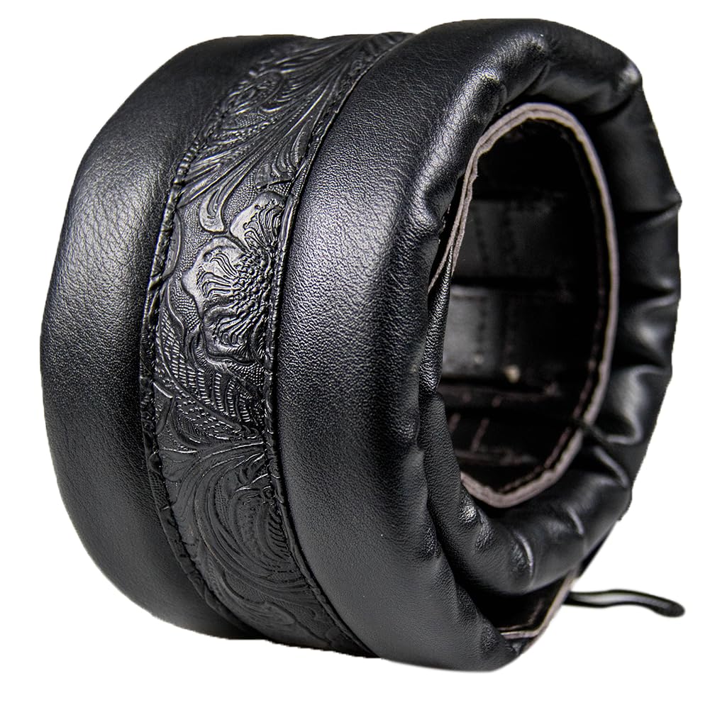 Neoprene Guitar Strap 3.4'' With Carbon Buckle, Leather Top & Back Soft For Bass, Electric Acoustic Guitar Black