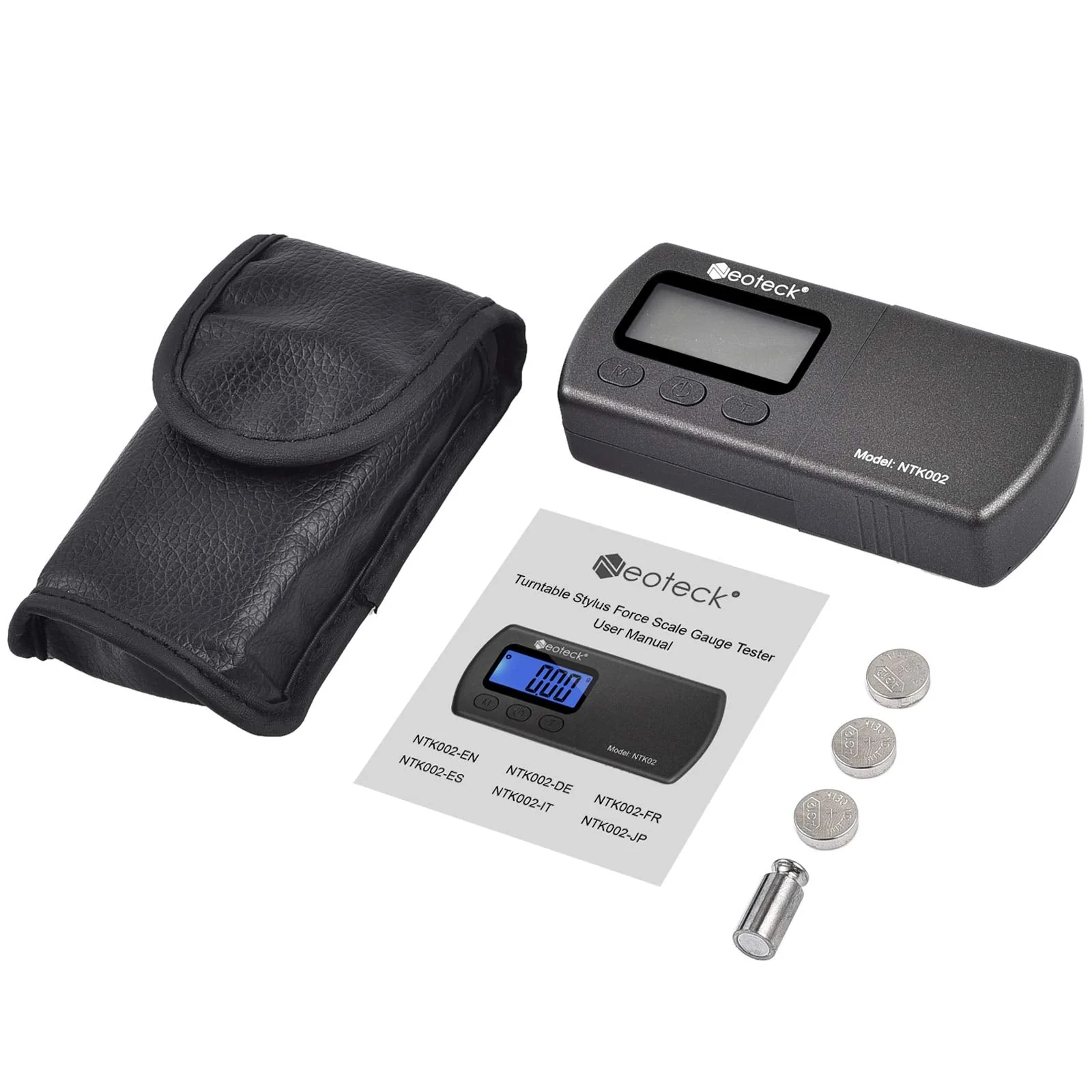 Neoteck Digital Turntable Stylus Force Scale Gauge 0.01g/5.00g Blue LCD Backlight for Tonearm Phono Cartridge Black - Image 7