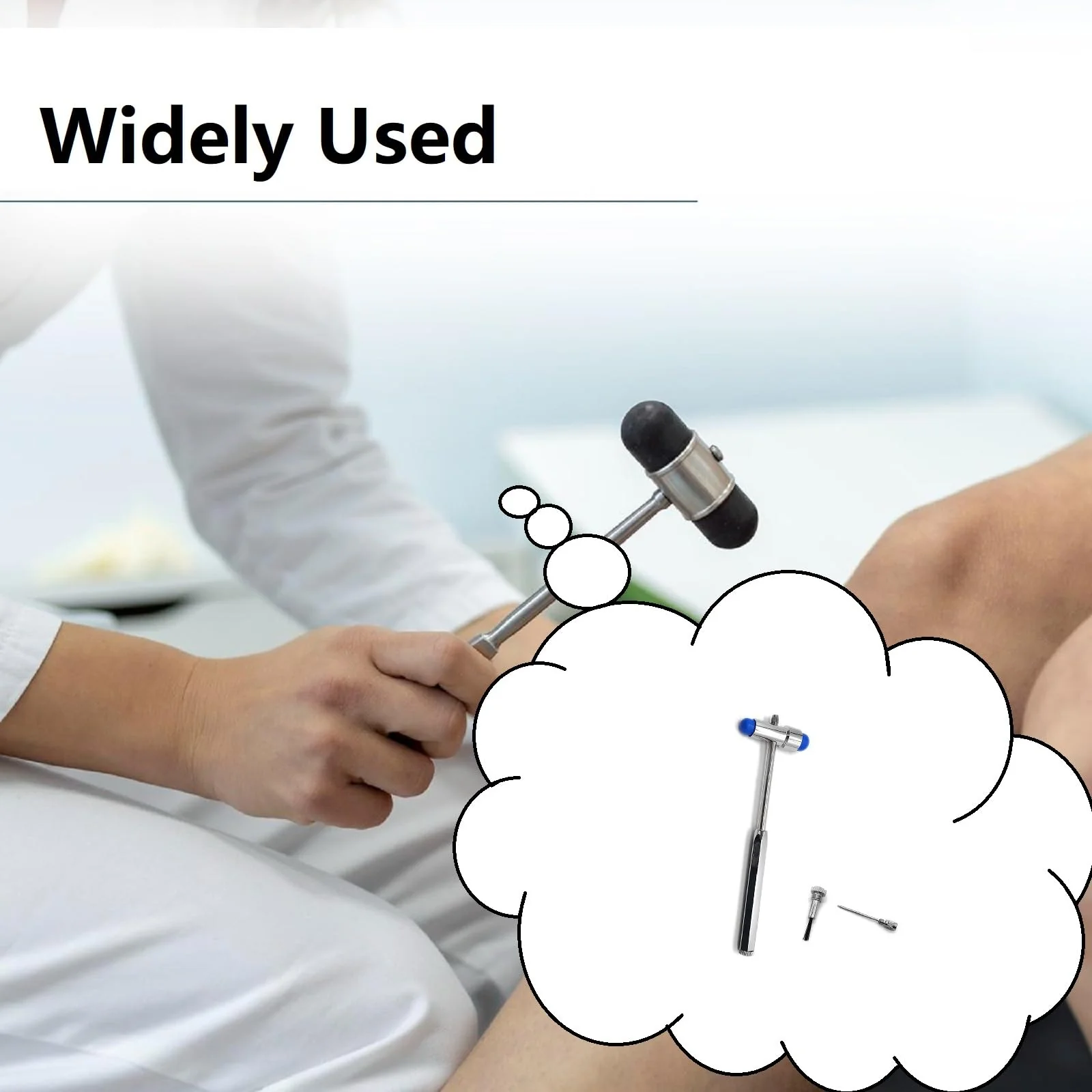 Neurological Reflex Hammer, Medical Neurological Hammer, Neuro Reflex Hammer with Double Plastic Head, Blue Medical Reflex Hammer for Skin Reflexes and Surface Reactions Examinations - Image 4